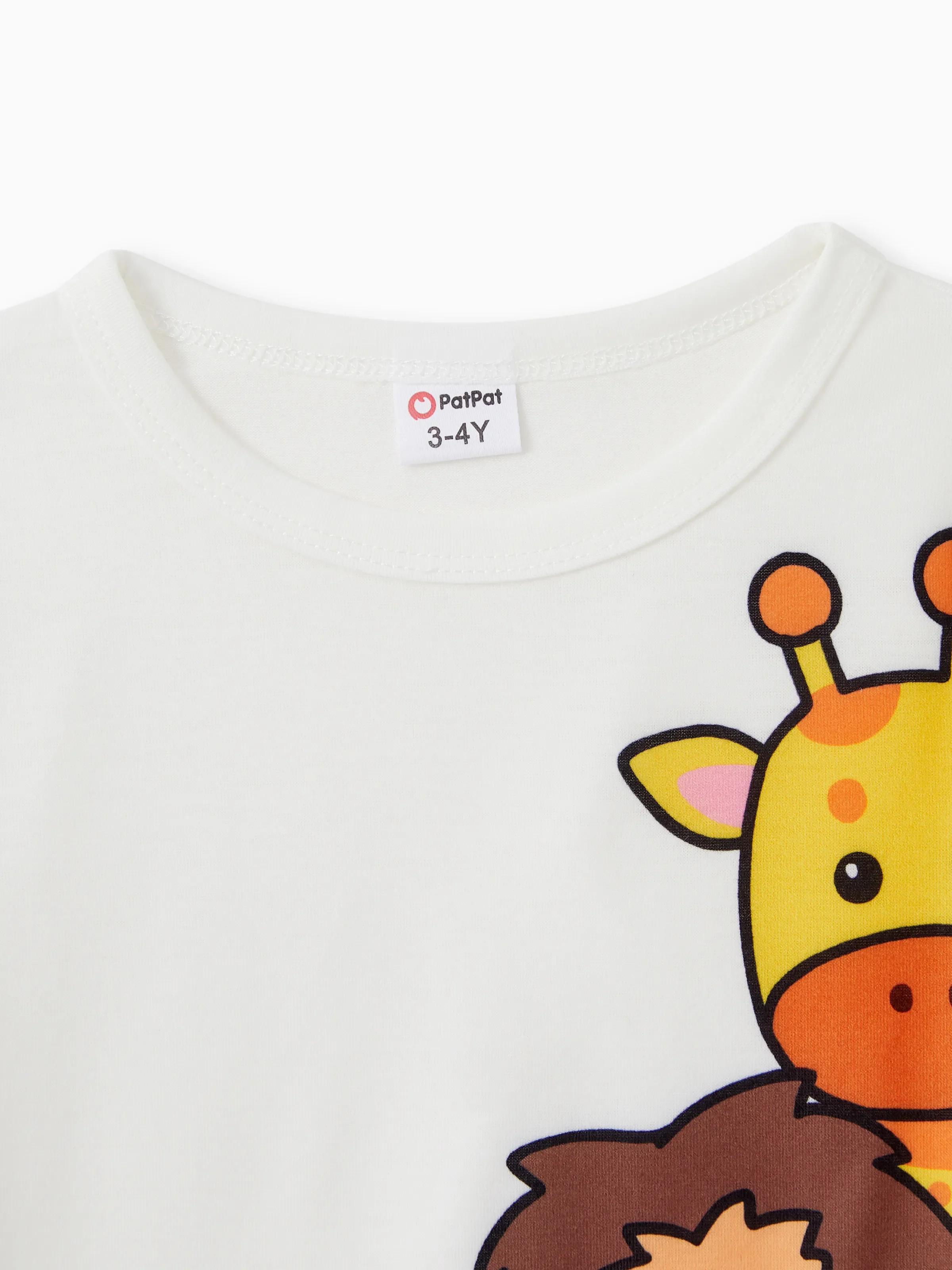 Toddler Boy Animal Giraffe Print Short-sleeve Tee White