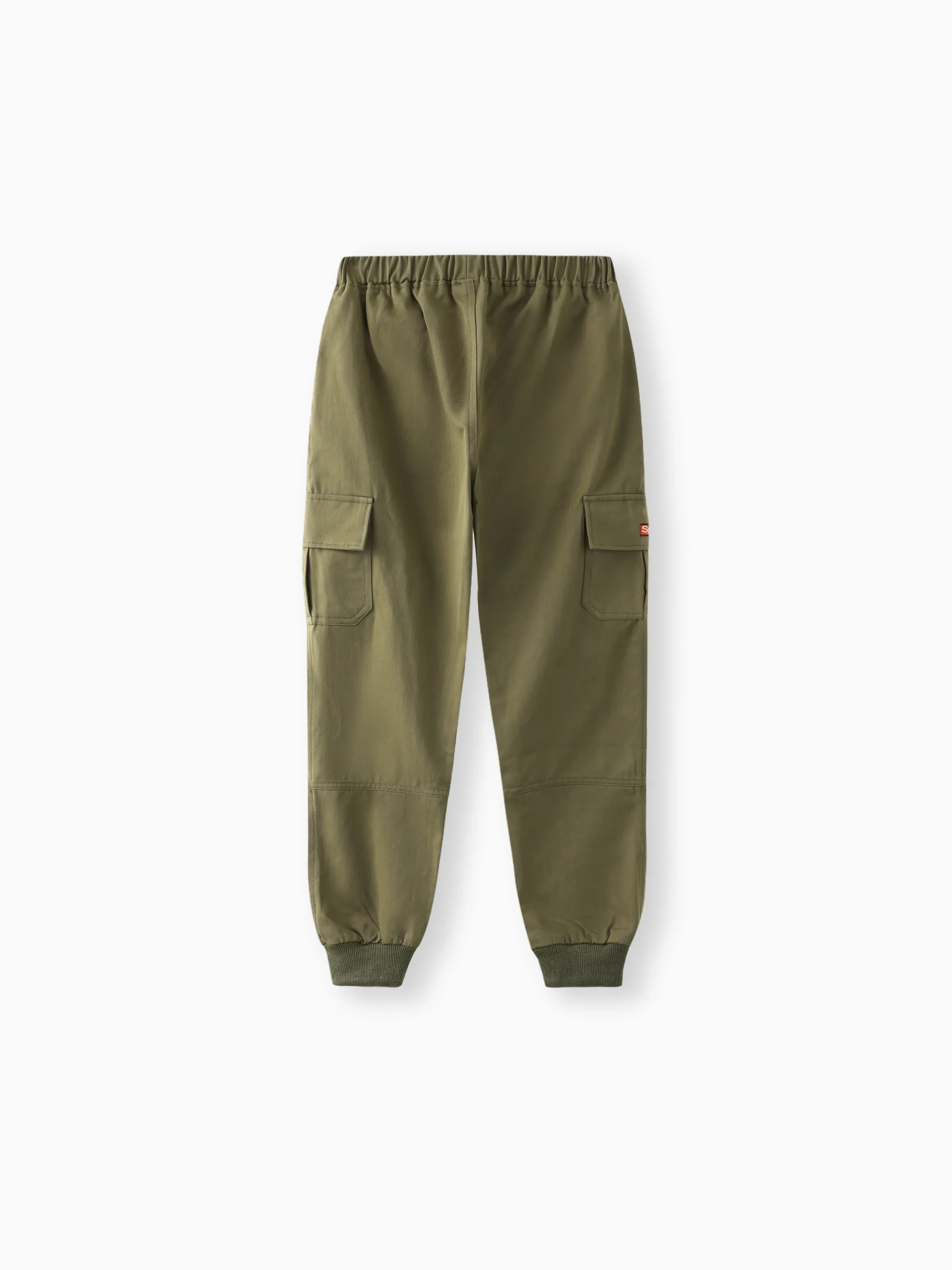 Kid Boy Casual Pocket Design Cotton Cargo Pants Army green