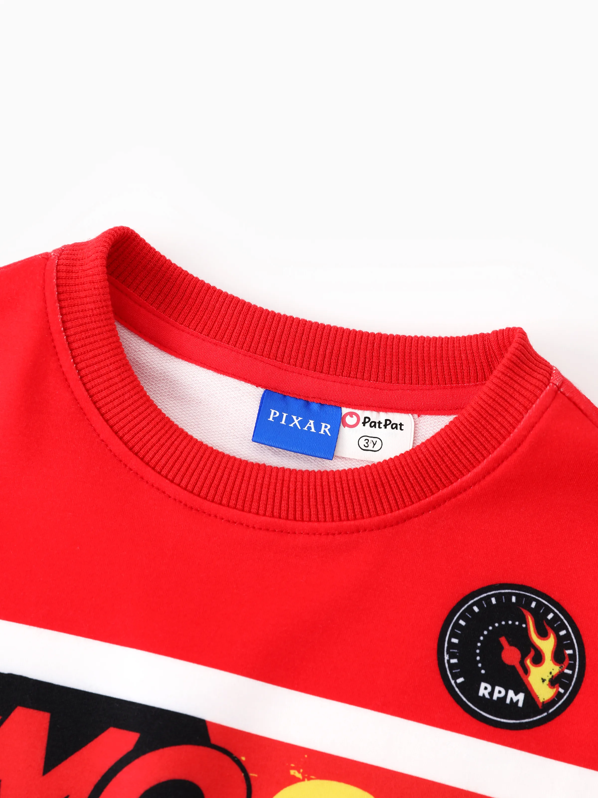 Cars Toddler Boy Checkerboard Print Colorblock Sweatshirt Red