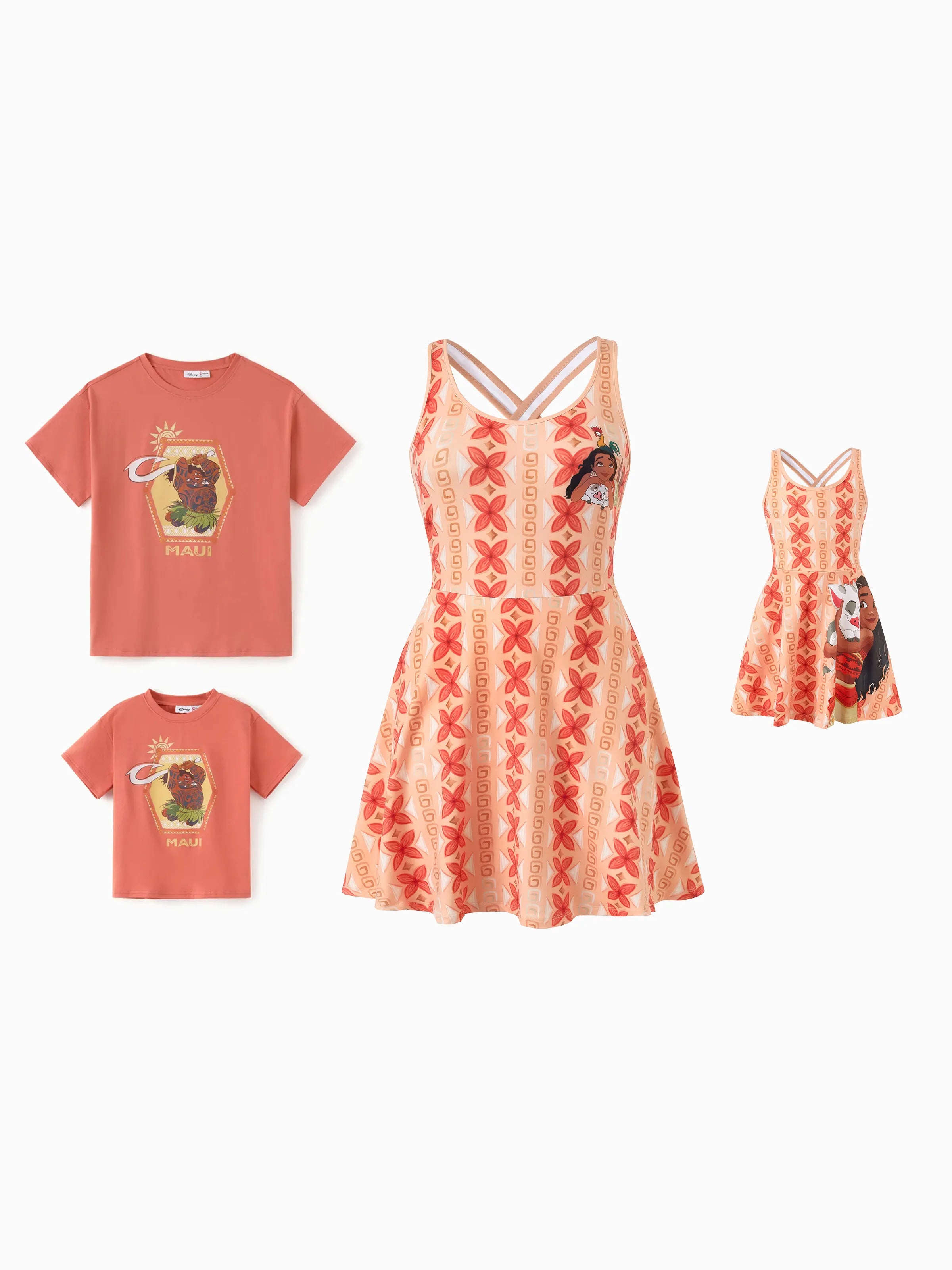 Disney Princess Toddler/Kid Girl Moana Sporty Dress/ Cotton Top Orange