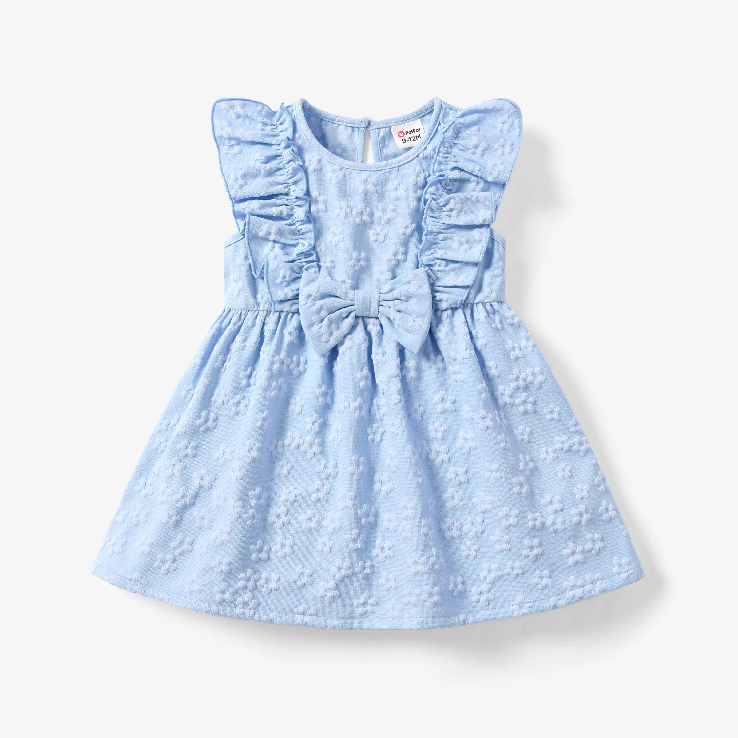 14859-baby-girl-sweet-textured-bowknot-flutter-sleeve-dress-blue-1.jpg Baby Girl Sweet Textured Bowknot Flutter-sleeve Dress Blue