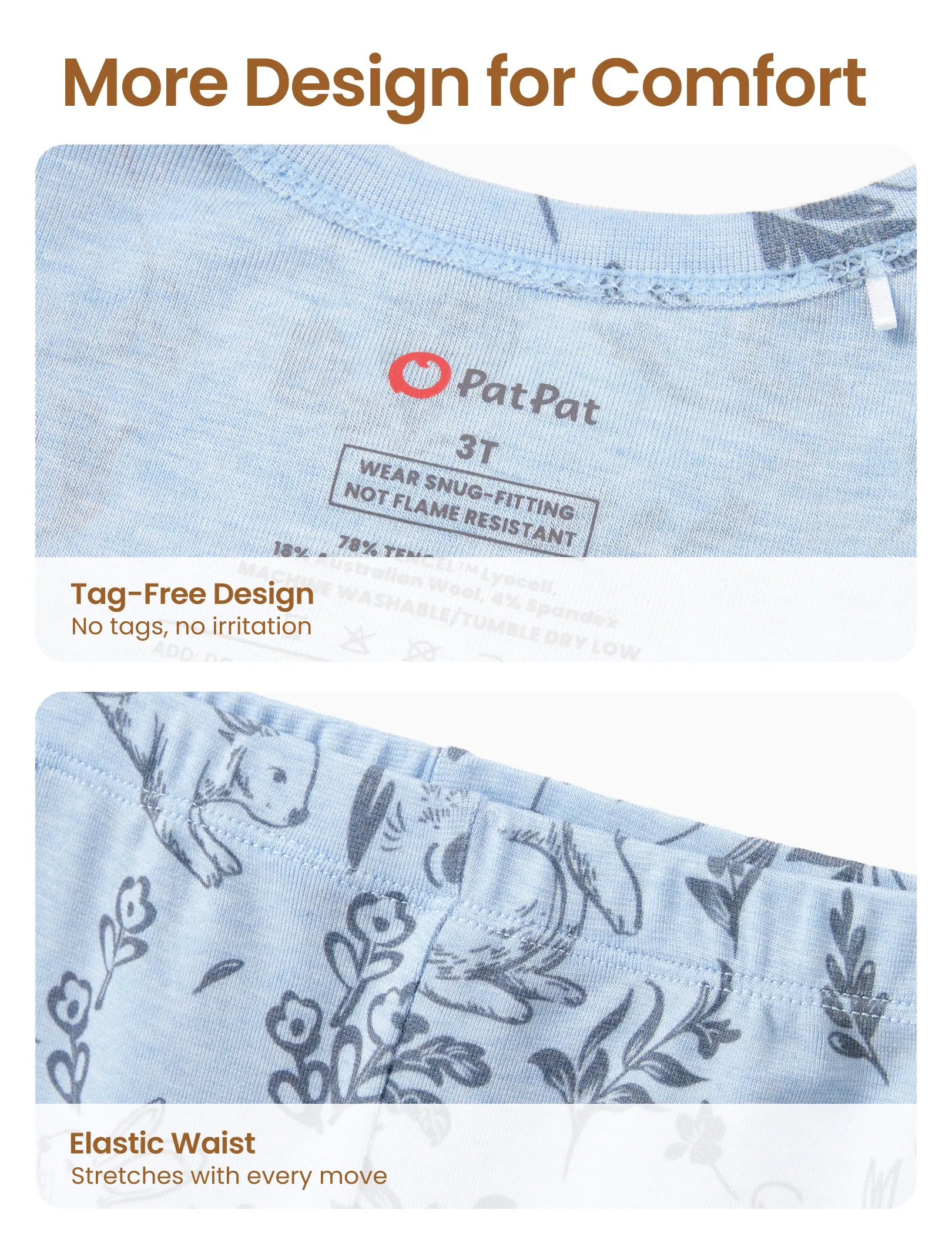 14934-toddler-kids-2-piece-pajamas-with-animal-print-snug-fitting-blue-7.webp Toddler / Kids 2-piece Pajamas With Animal Print ( Snug-Fitting ) Blue