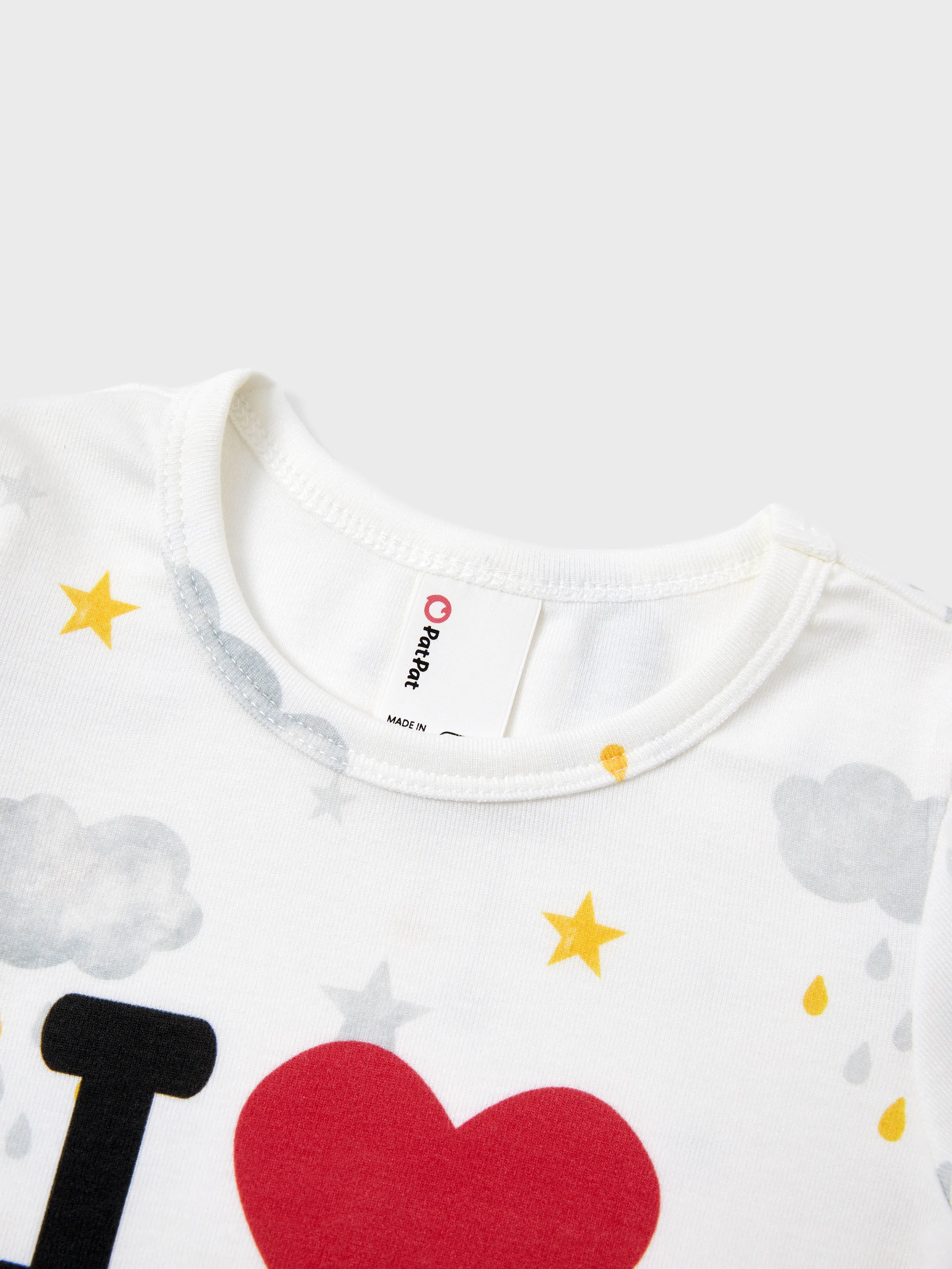 Baby Boy/Girl Childlike Letter Print Romper White