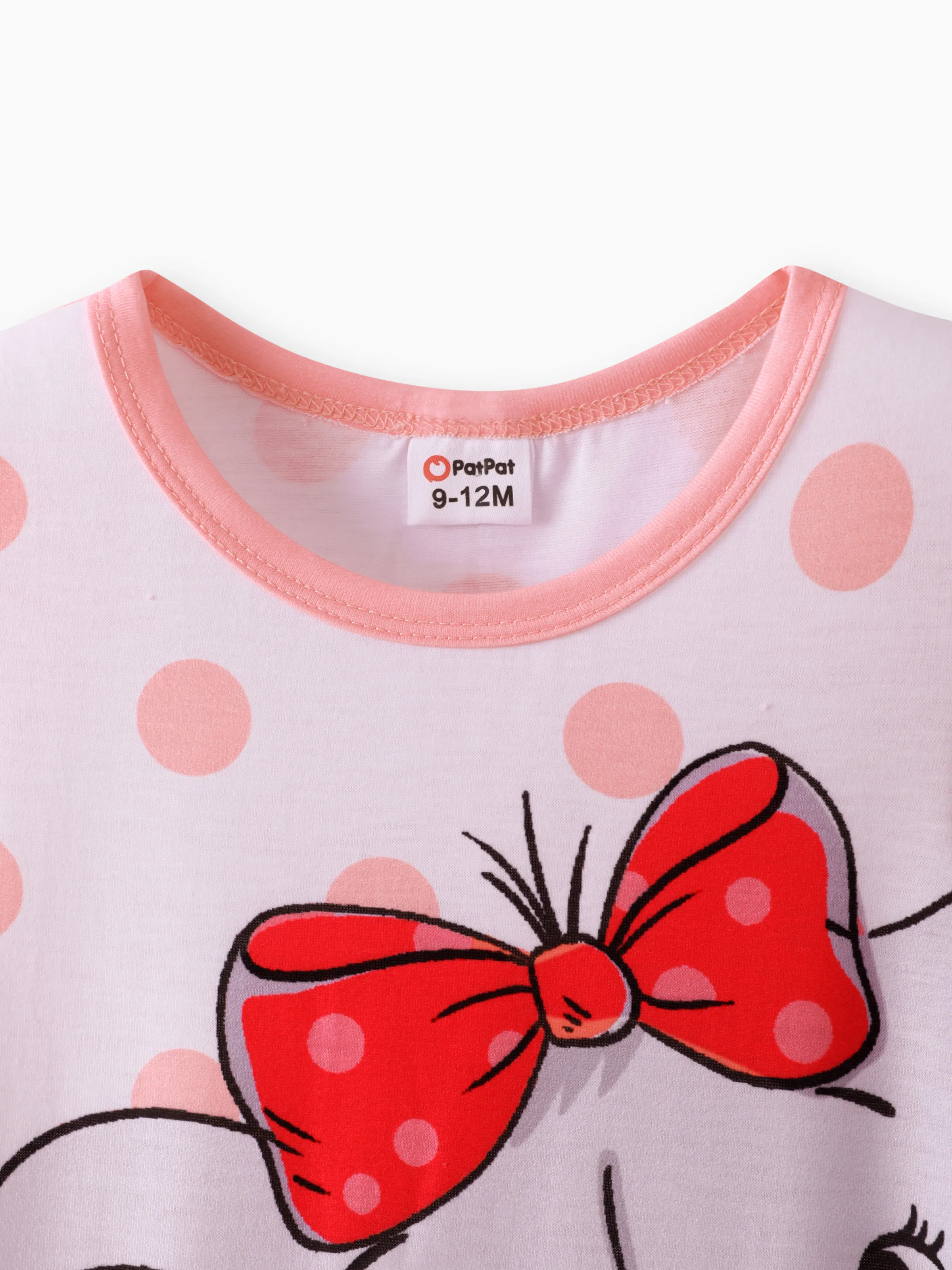 Baby Girl Cartoon Elephant Print Short-sleeve Jumpsuit Pink