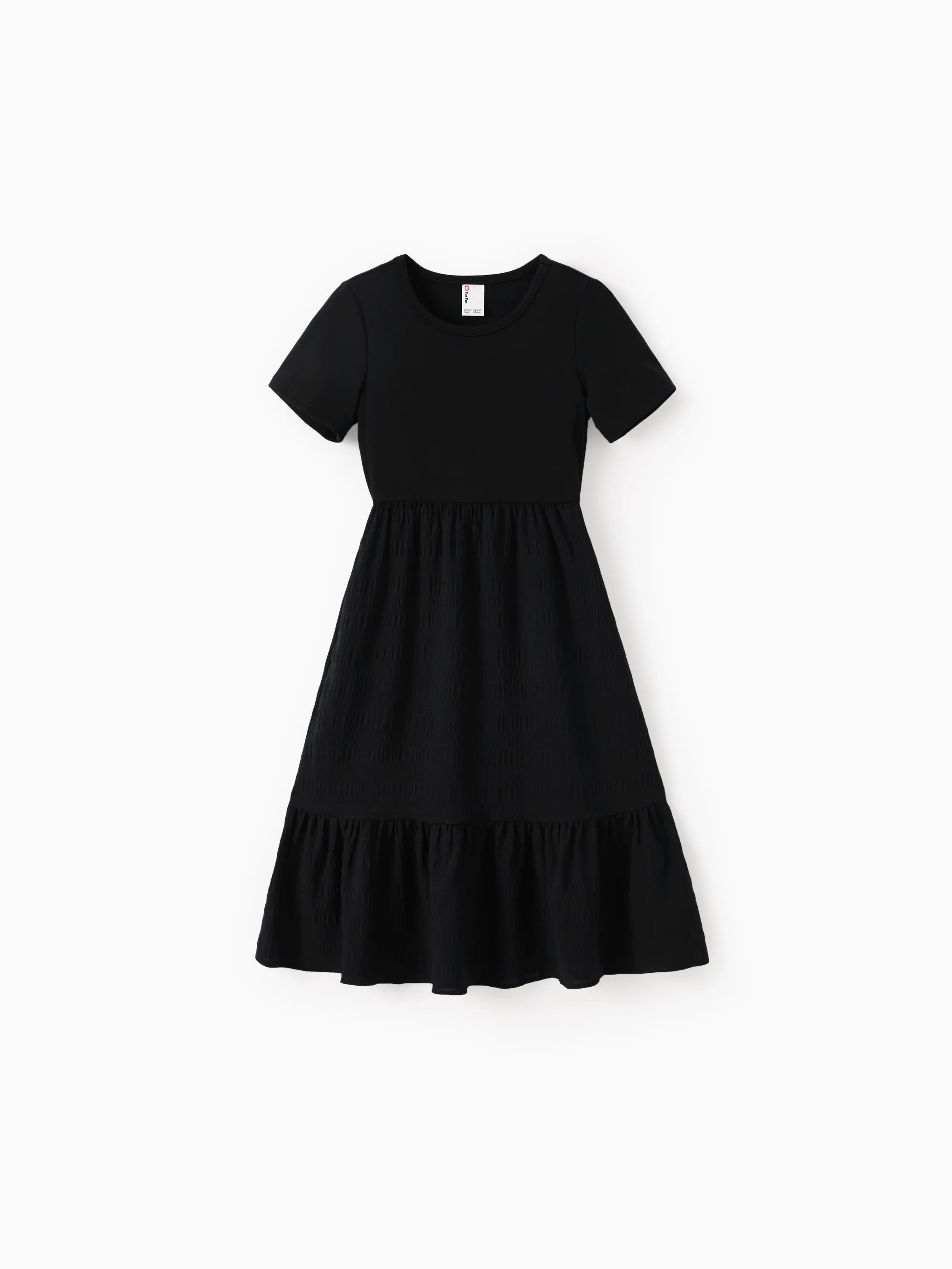 Kid Girl Ruffled Boho Casual Maxi Dress with Pockets Black