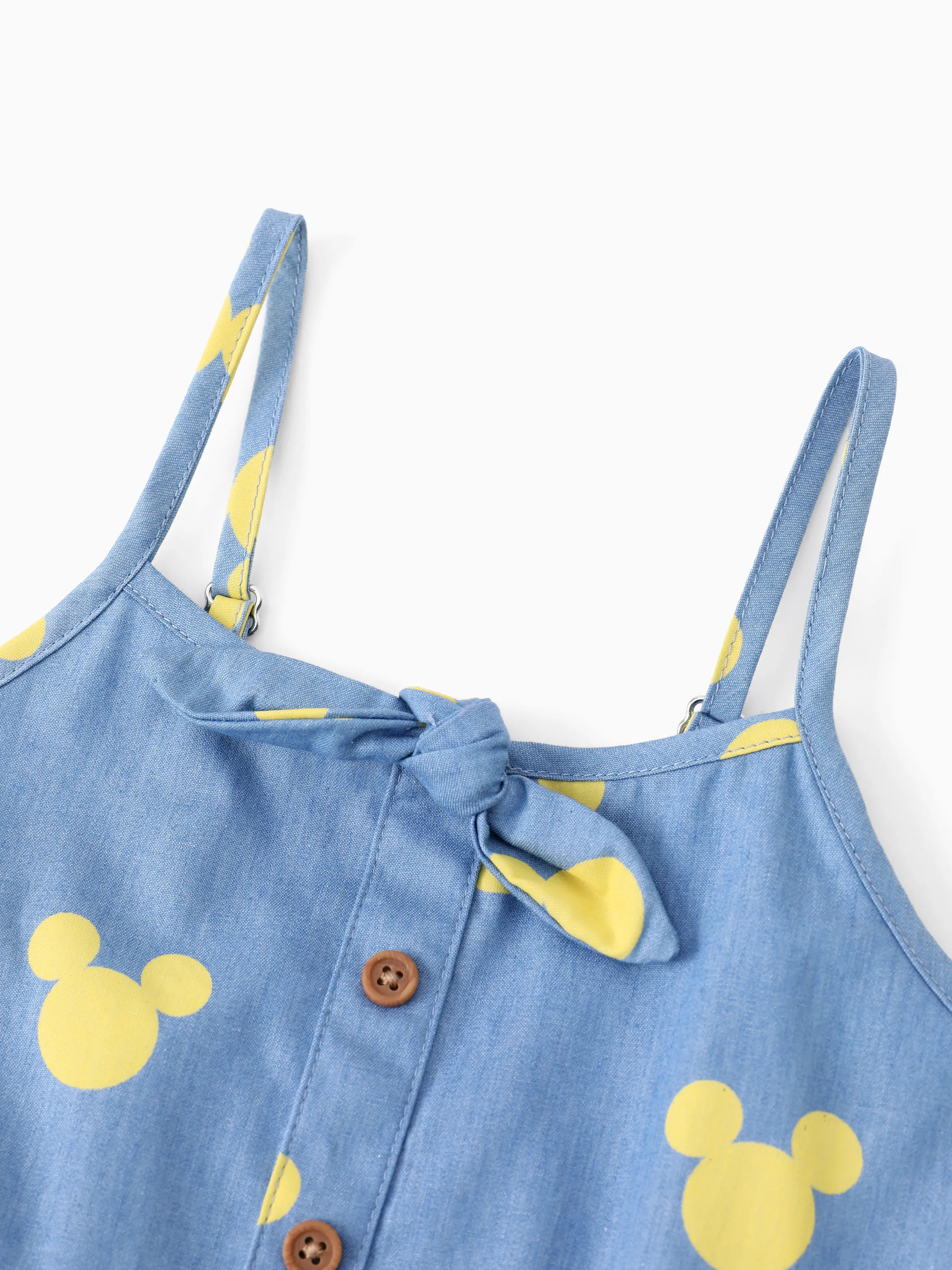 Disney Mickey and Friends Toddler/Kid Girl Mickey Mouse Allover Print Denim Dresse Blue