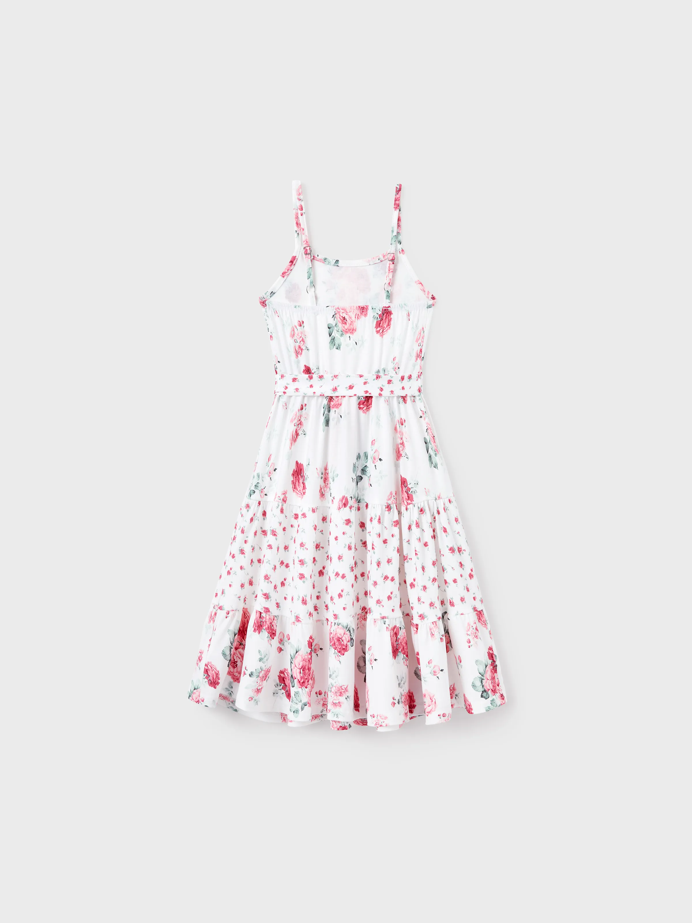 Toddler/Kid Girl Flower Print Hollow out Knot Dress  Pink