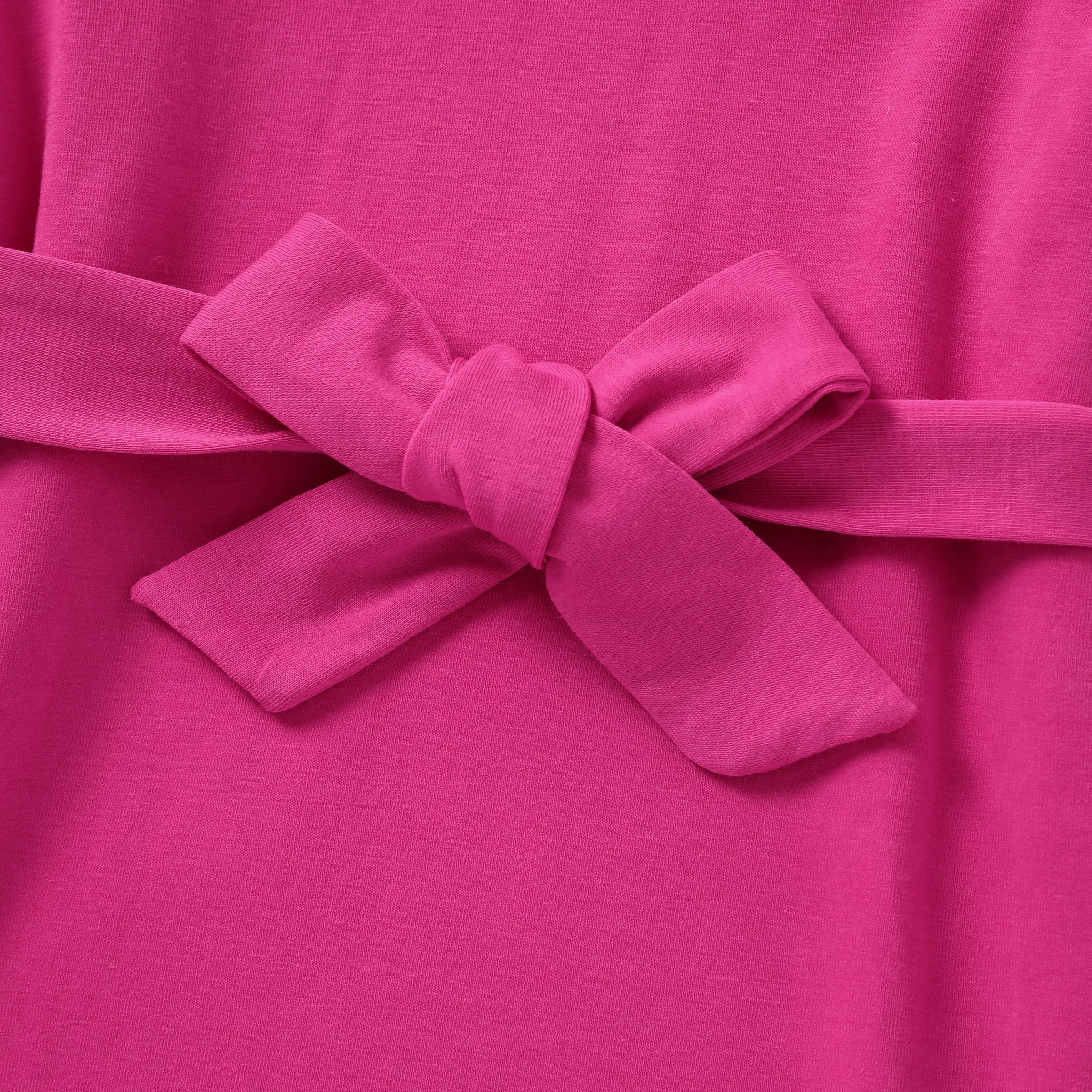 15488-toddler-girl-solid-curved-hem-short-sleeve-belted-dress-hot-pink-3.webp Toddler Girl Solid Curved Hem Short-sleeve Belted Dress Hot Pink