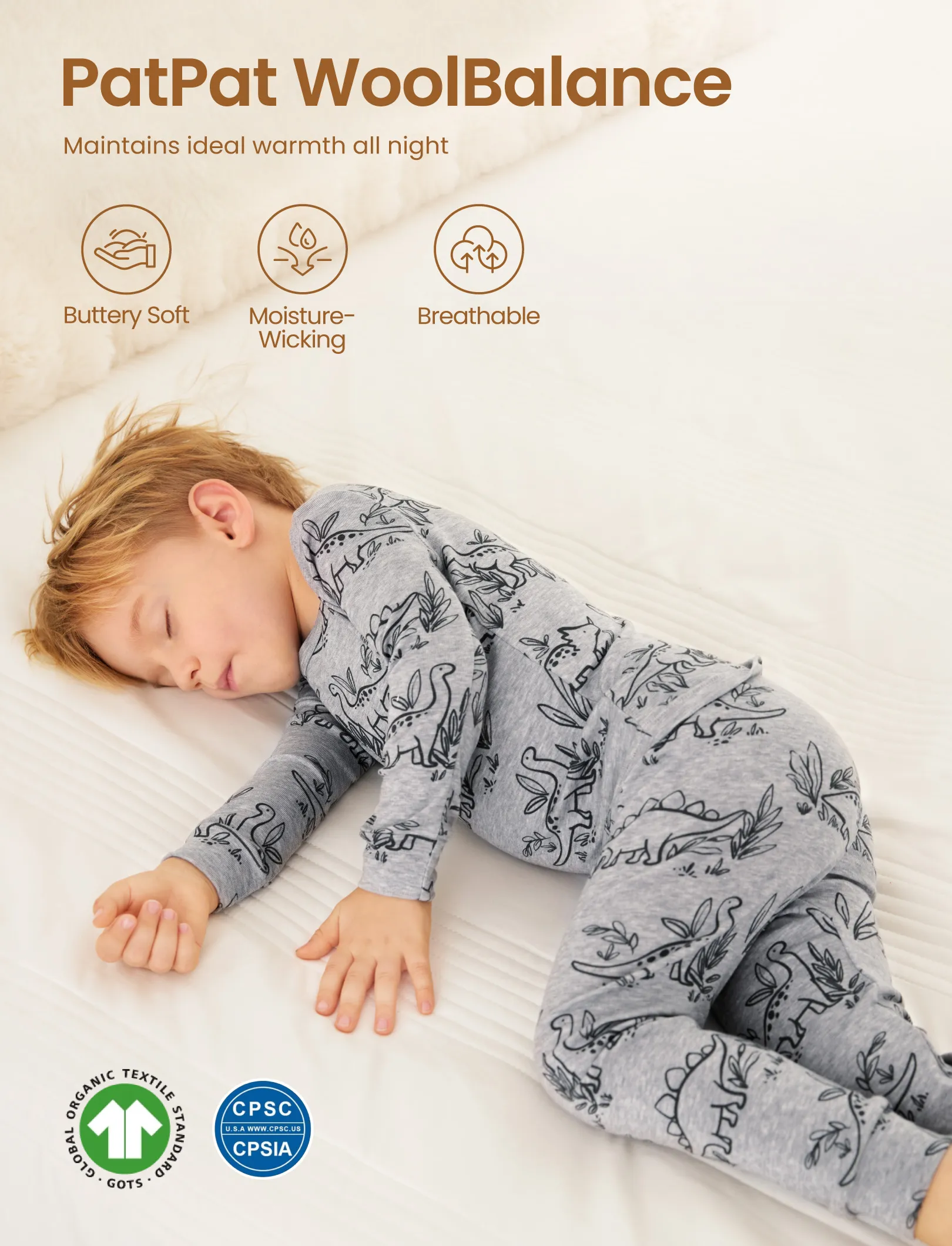 Toddler / Kids 2-piece Pajamas With Animal Print ( Snug-Fitting ) Grey