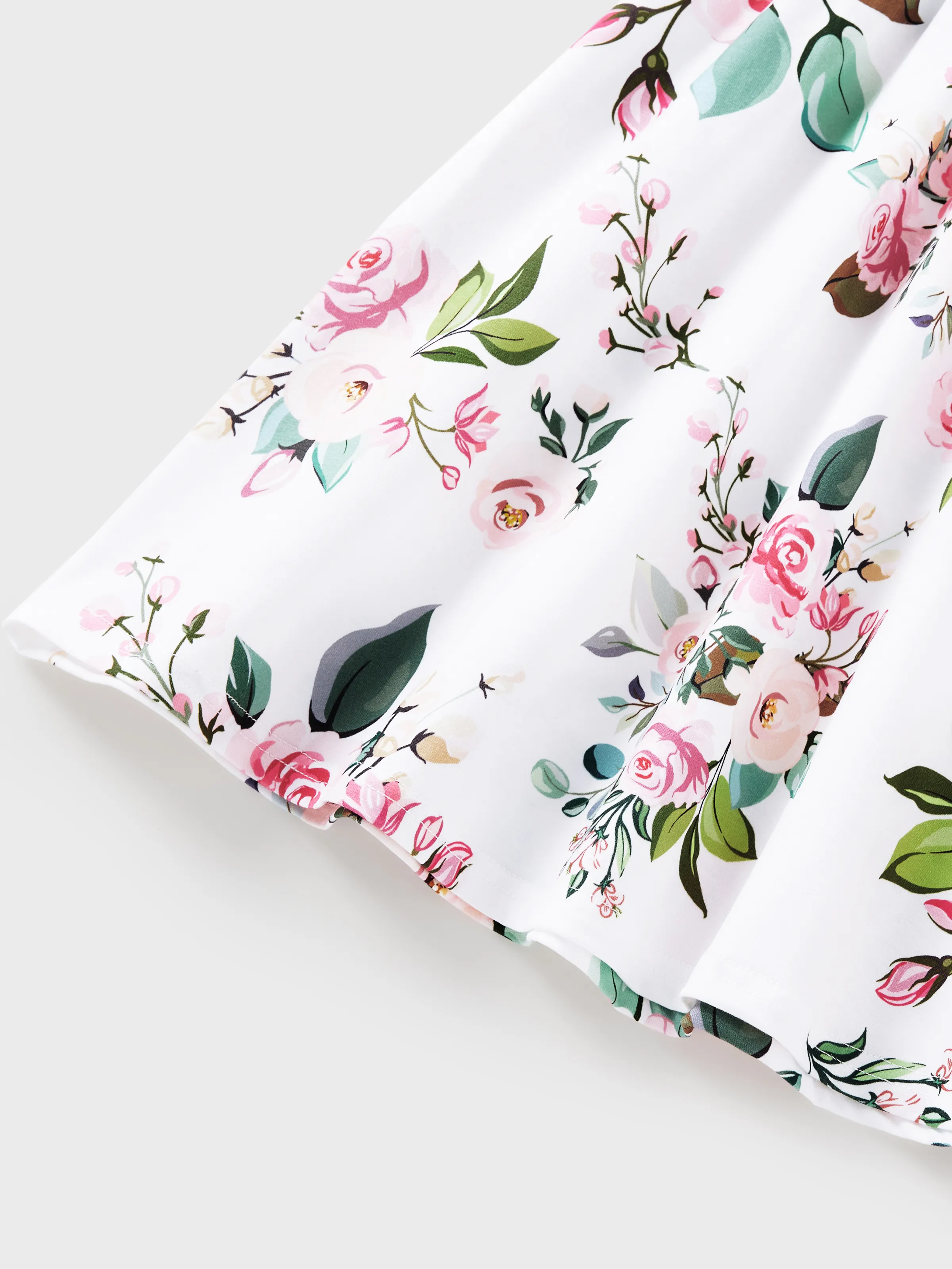 Toddler/Kid Girl Pink Sleeveless Splicing Floral Print Midi Dresses Pink