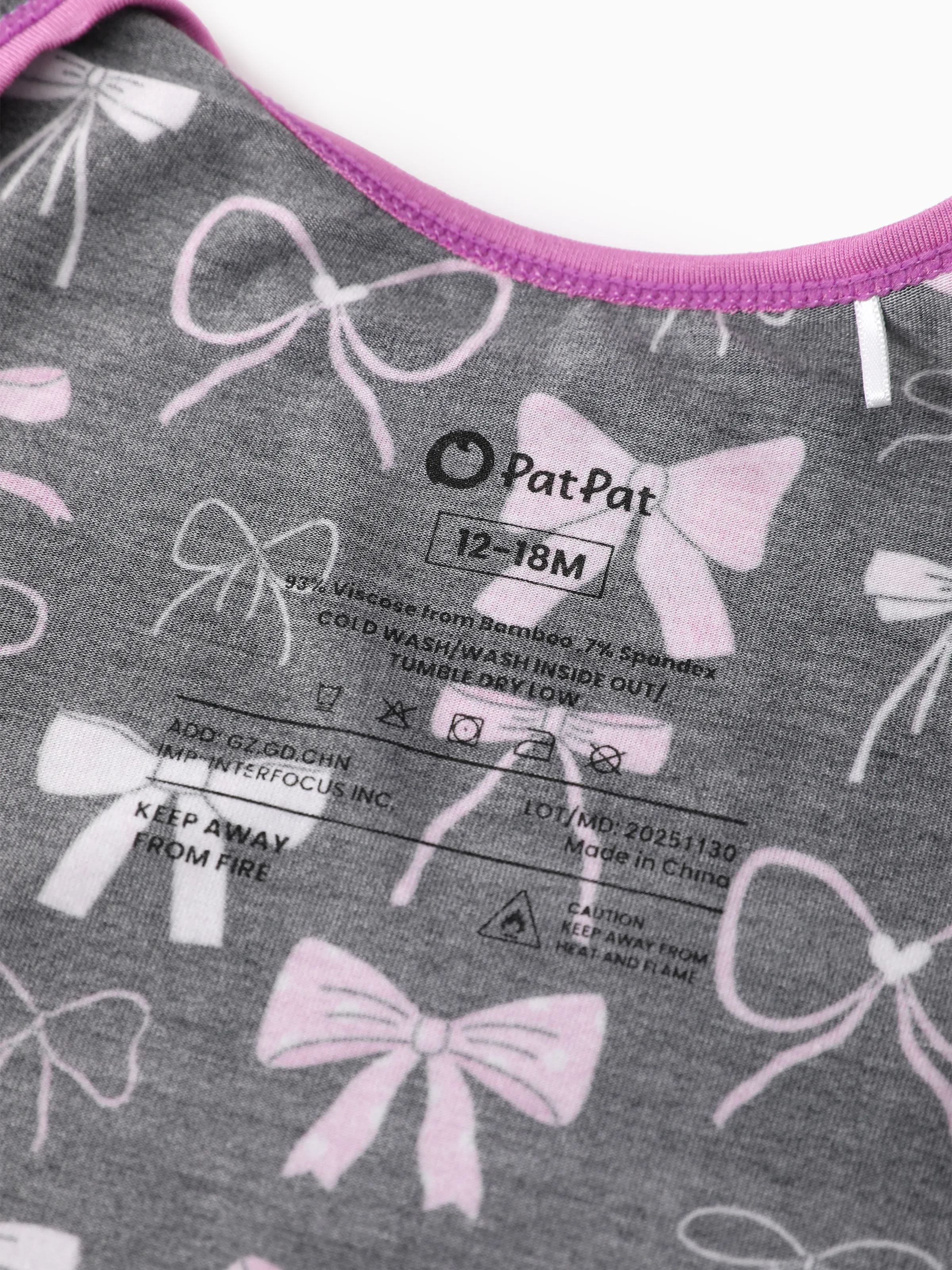 Bamboo Baby Boy/Girl 1pc Allover Print  Bodysuits  Pink purple