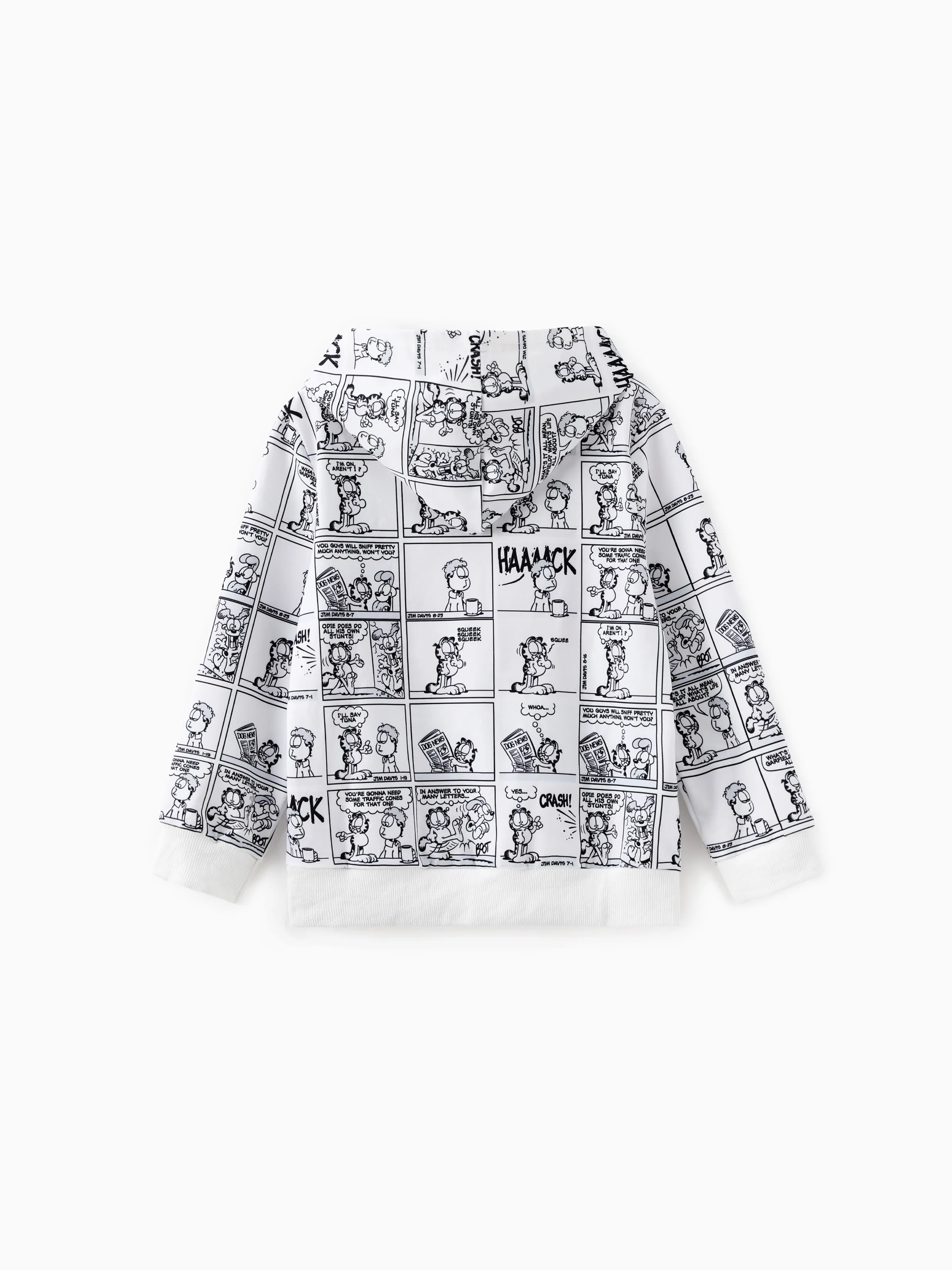 Garfield Kids Boy 1pc Graphic Comic Print Hoodie BlackandWhite