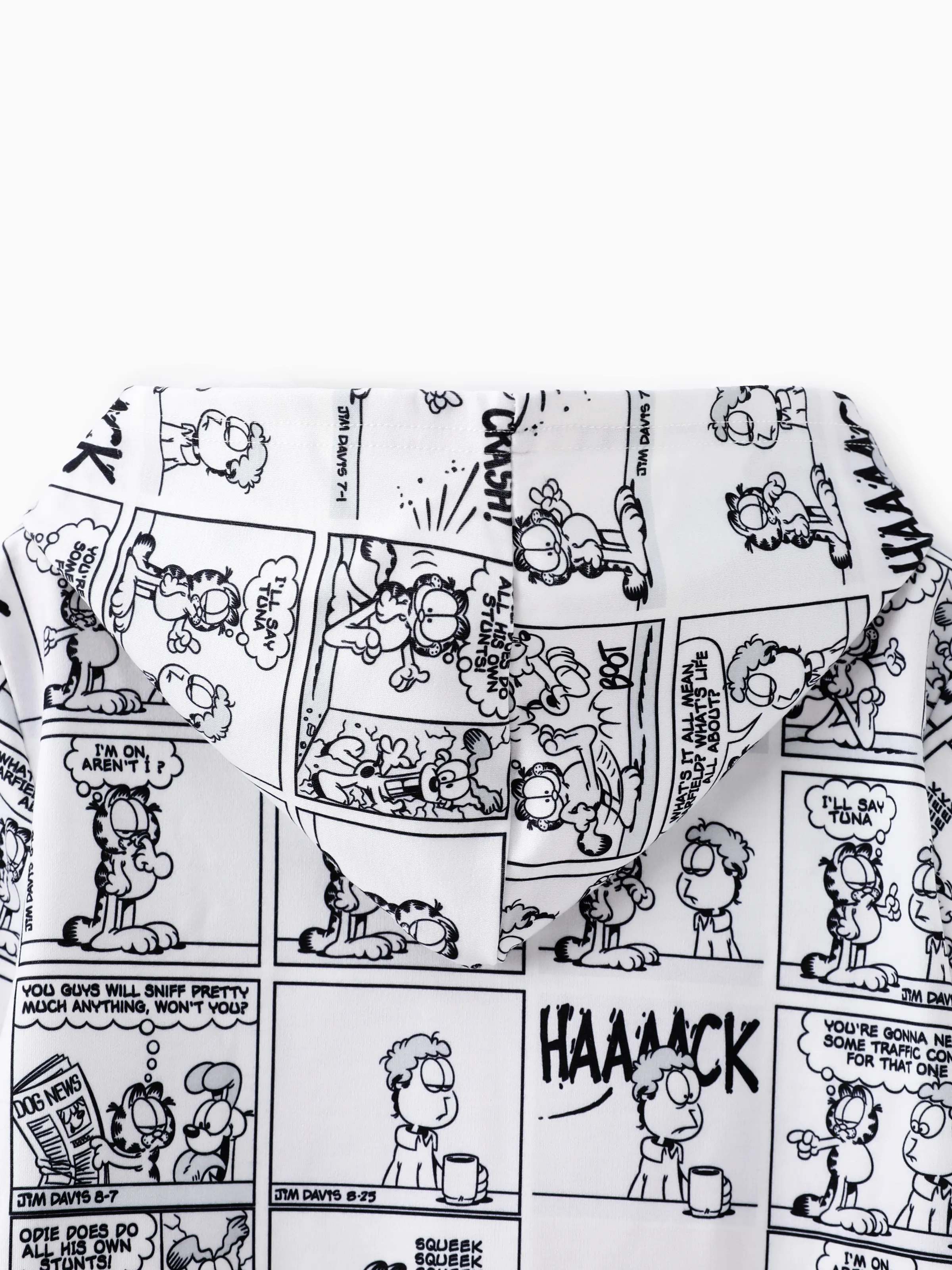 Garfield Kids Boy 1pc Graphic Comic Print Hoodie BlackandWhite