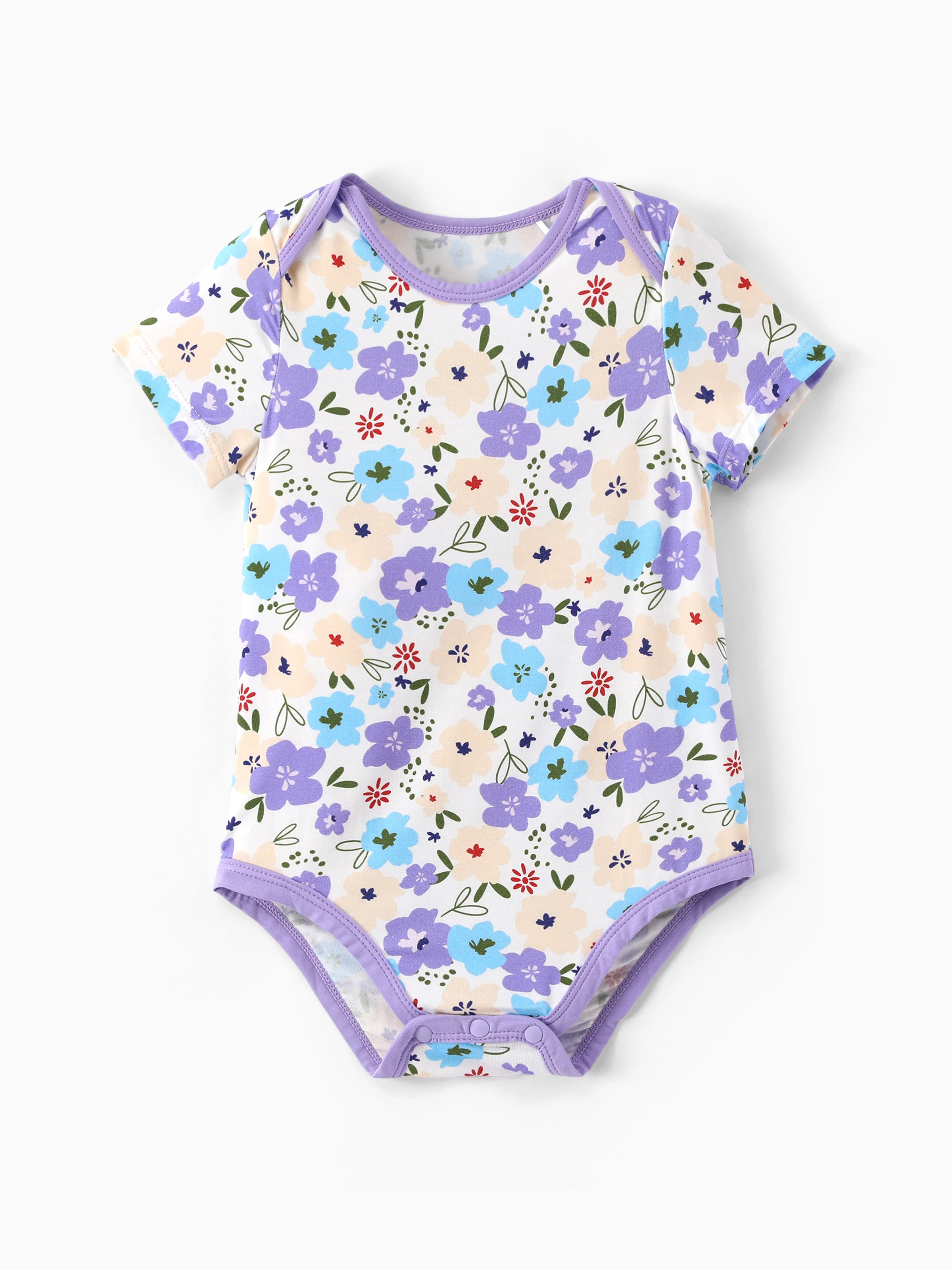 Bamboo Baby Boy/Girl 1pc Allover Print  Bodysuits  Purple