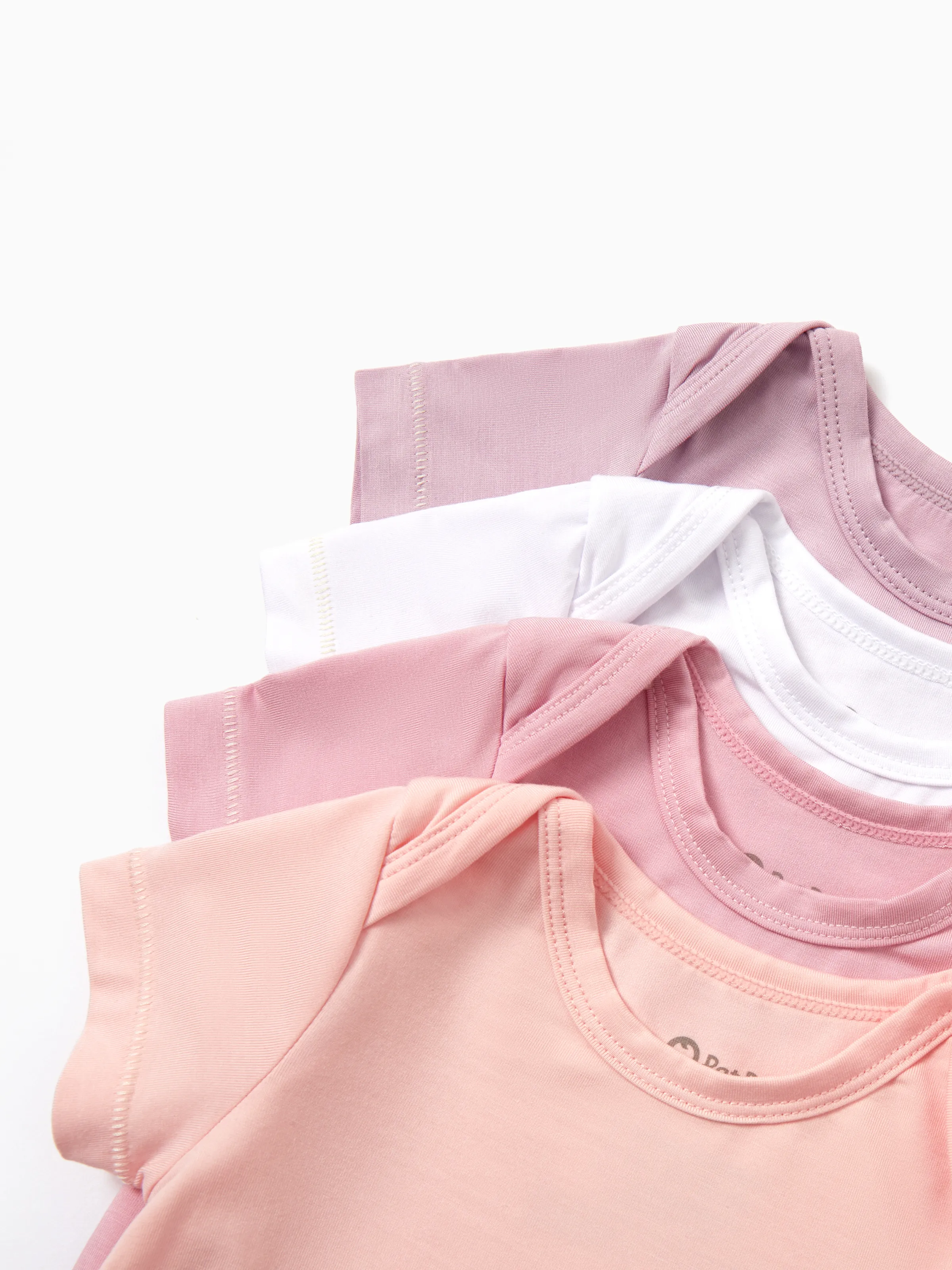 Baby Boy/Girl 4-Piece Modal Solid Color Rompers Set Pink
