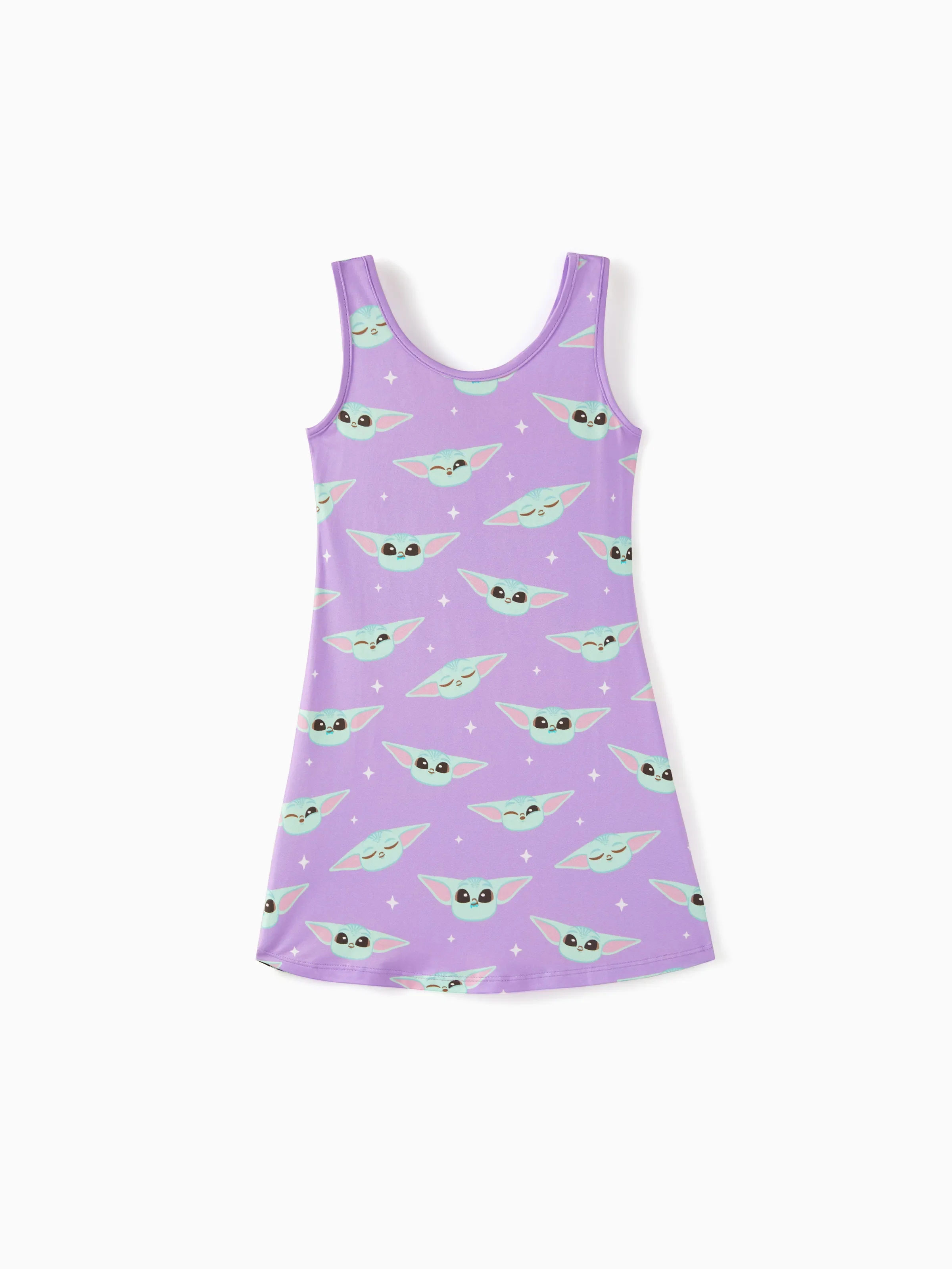 Star Wars Toddler/Kid Girl Grogu Allover Print Sleeveless Dress Purple