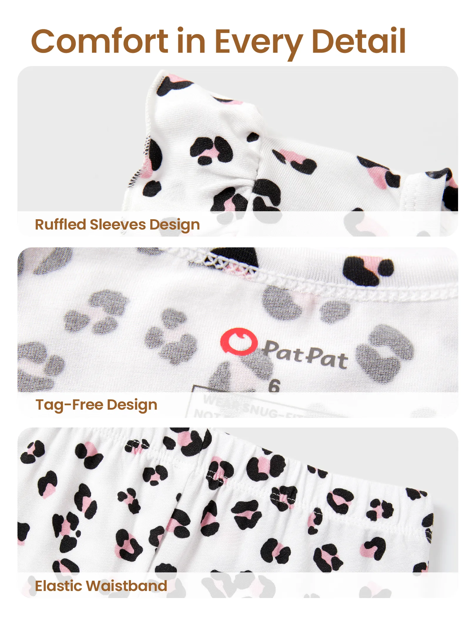 Toddler / Kids Halloween Pajamas With Childlike Print (1-Piece Snug-Fitting ) Apricot