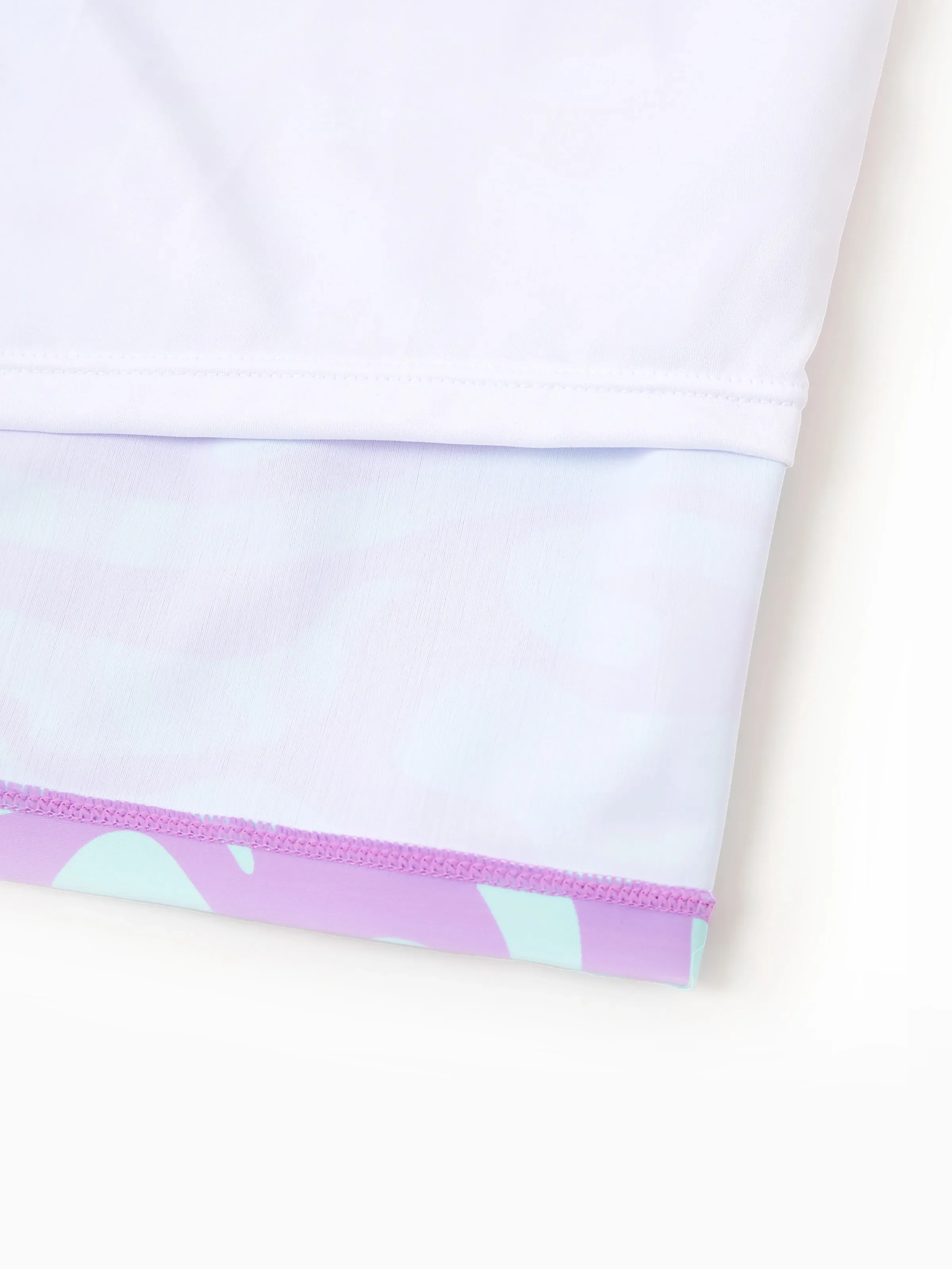Daddy & Son Trendy Purple & Blue Wave Print Swim Trunks Purple