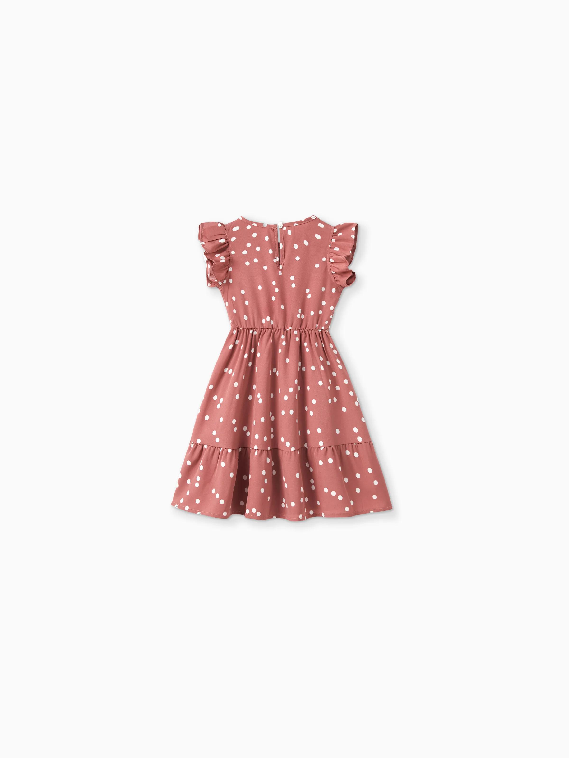 17299-toddler-kid-girl-all-over-dots-pink-cross-wrap-v-neck-ruffle-flutter-sleeve-dress-for-mom-and-me-pinkywhite-3.webp Toddler/Kid Girl All Over Dots Pink Cross Wrap V Neck Ruffle Flutter-sleeve Dress for Mom and Me PinkyWhite