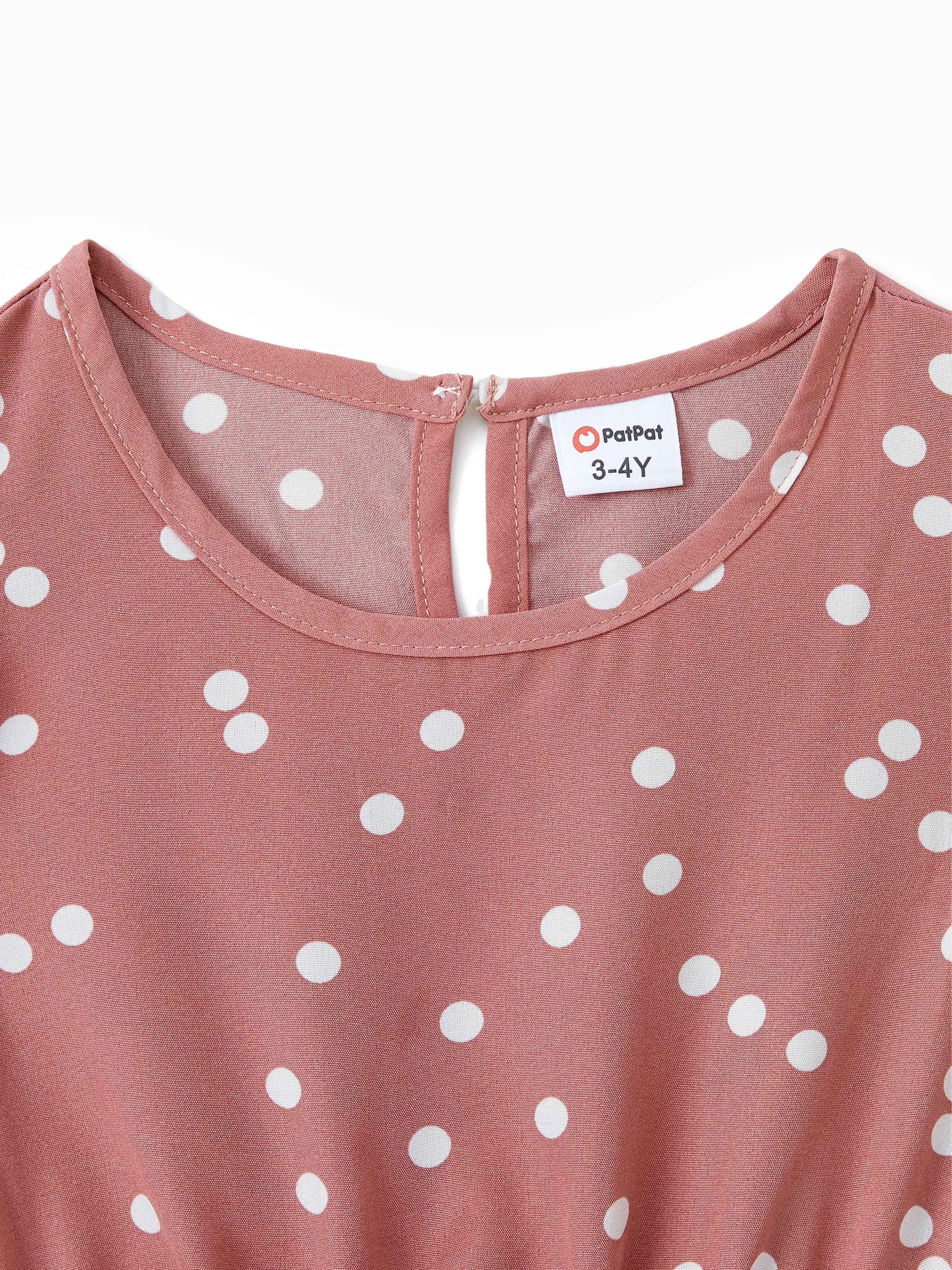17299-toddler-kid-girl-all-over-dots-pink-cross-wrap-v-neck-ruffle-flutter-sleeve-dress-for-mom-and-me-pinkywhite-4.jpg Toddler/Kid Girl All Over Dots Pink Cross Wrap V Neck Ruffle Flutter-sleeve Dress for Mom and Me PinkyWhite