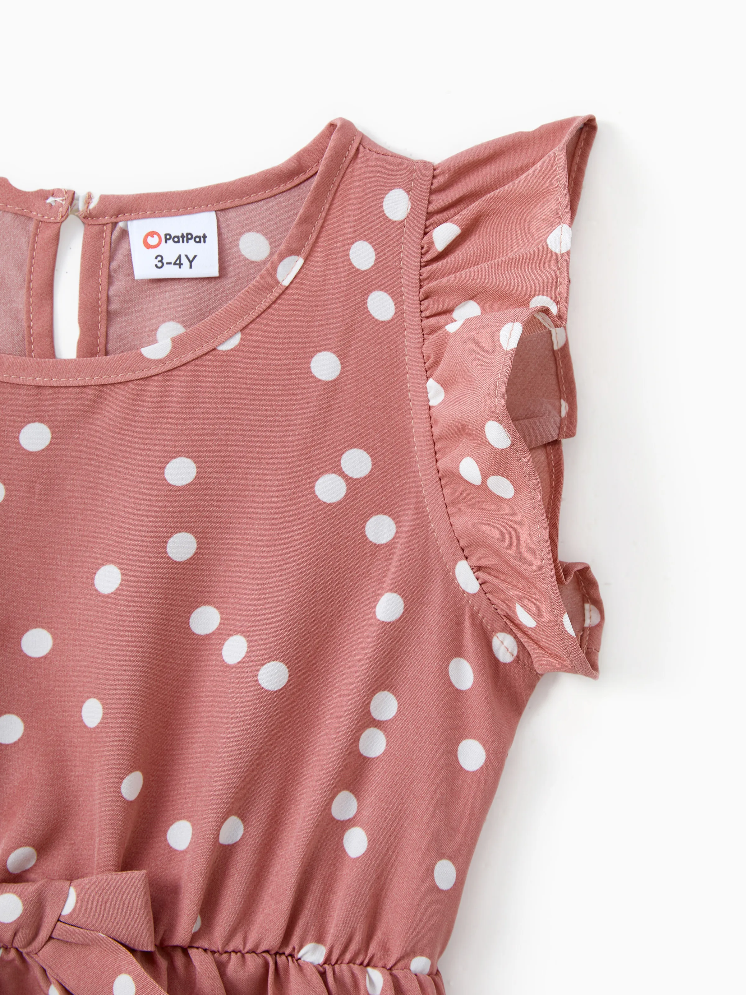 17299-toddler-kid-girl-all-over-dots-pink-cross-wrap-v-neck-ruffle-flutter-sleeve-dress-for-mom-and-me-pinkywhite-5.webp Toddler/Kid Girl All Over Dots Pink Cross Wrap V Neck Ruffle Flutter-sleeve Dress for Mom and Me PinkyWhite