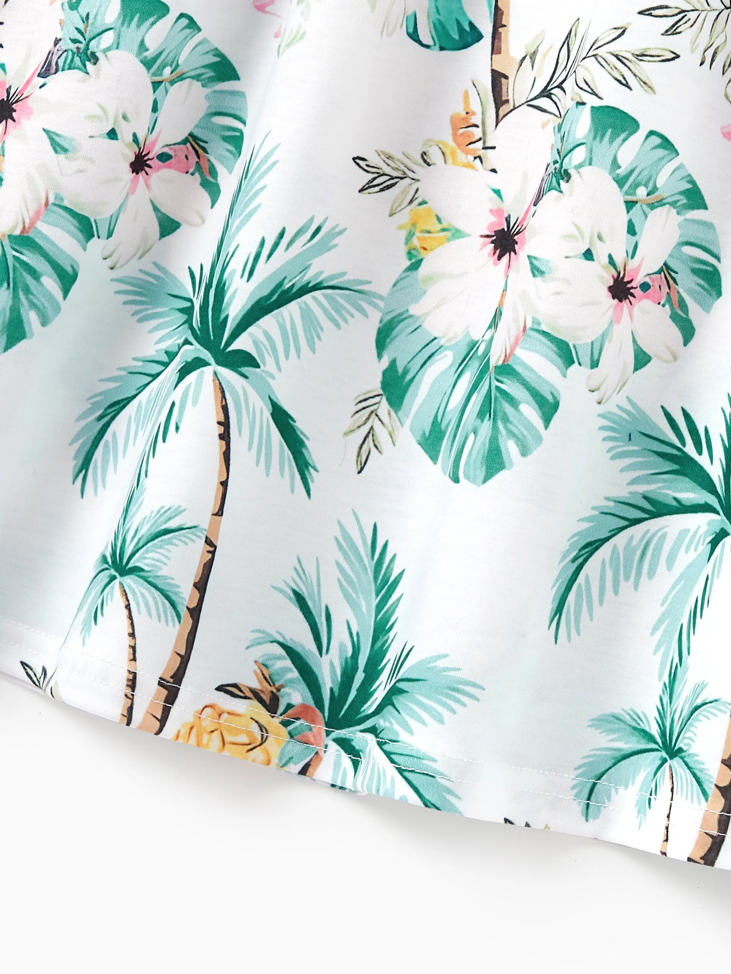 Toddler/Kid Girl Tropical Print Tank Bowknot Dress Green
