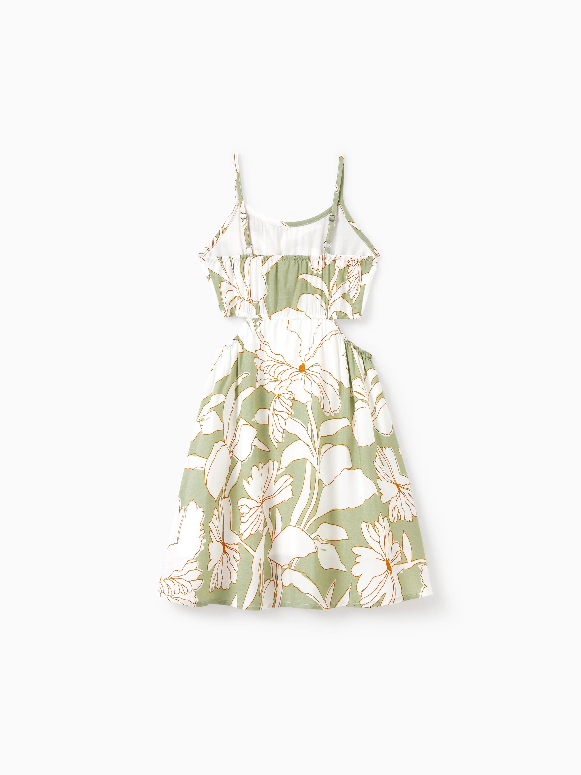 17837-toddler-kid-girl-outfits-tropical-floral-print-strap-dress-pale-green-4.jpg Toddler/Kid Girl Outfits Tropical Floral Print Strap Dress Pale Green