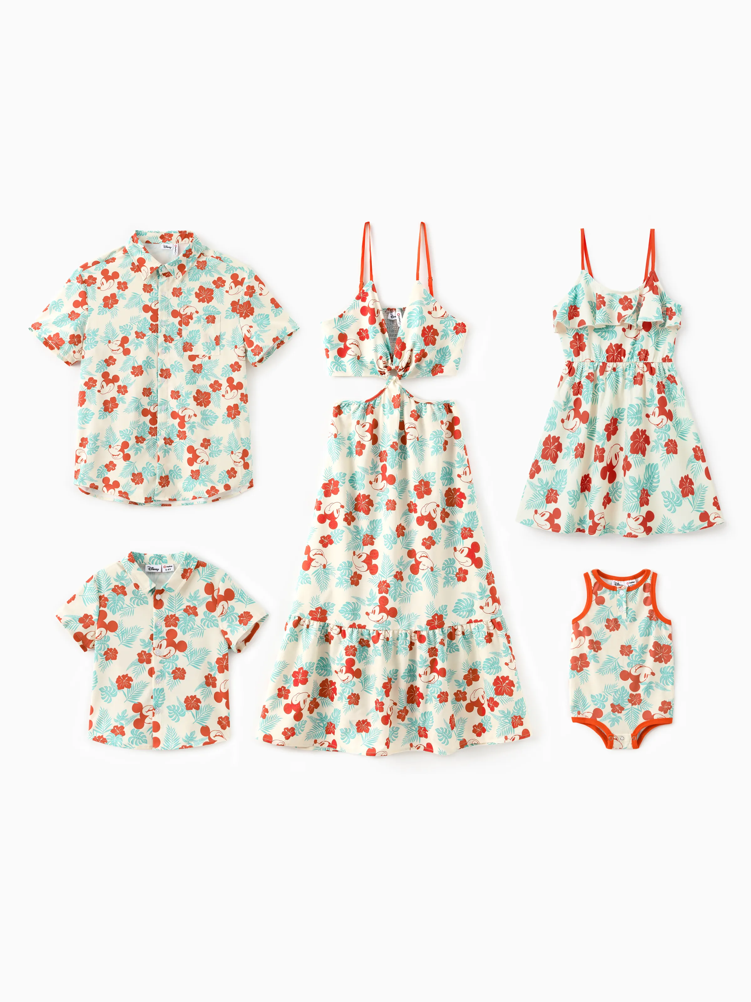 Disney Mickey and Friends Toddler/Kid Girl Naia™ Floral Allover Print Hollow-out Dress Multi-color