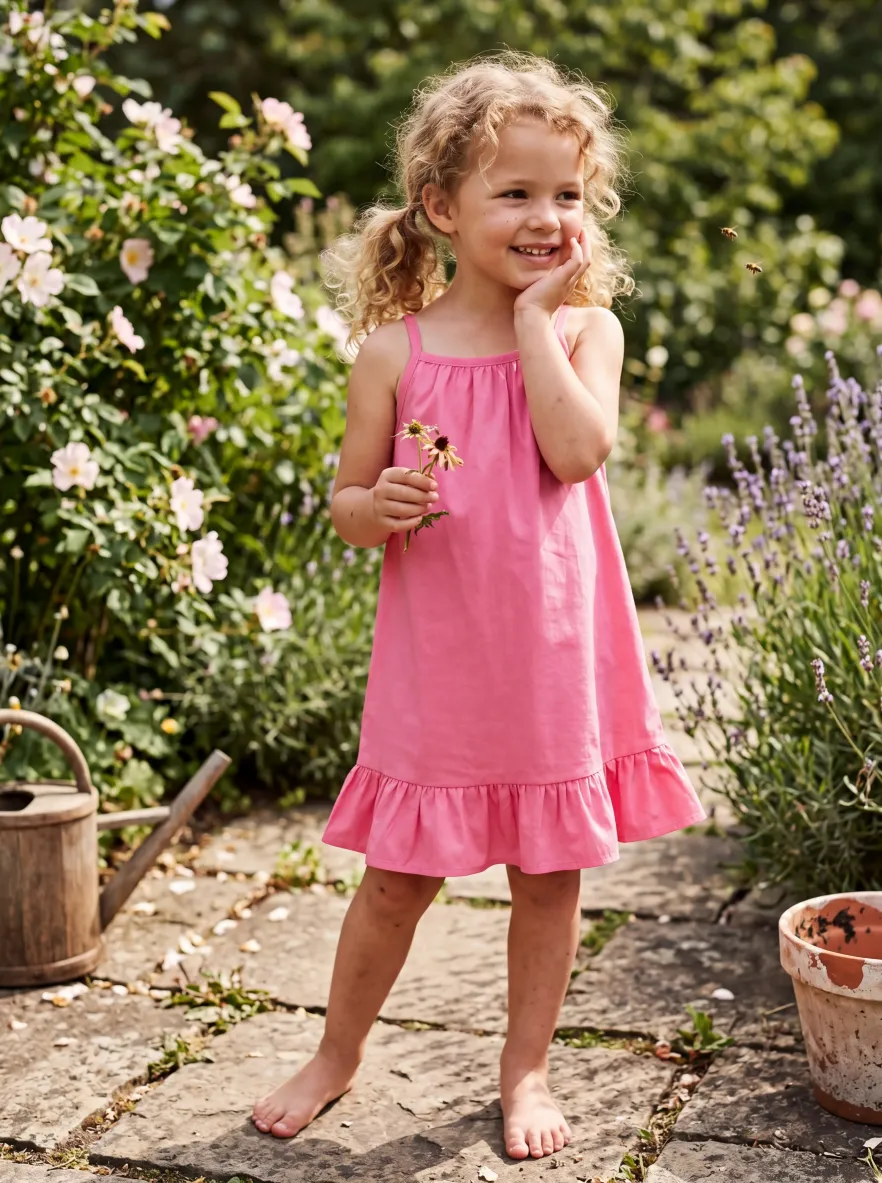 Fresh Market Baby Girl Ruffle Dress Hot Pink