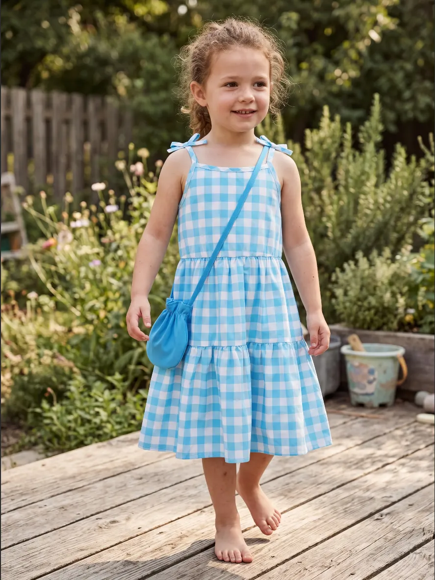 18421-fresh-market-toddler-girl-checkered-tiered-dress-with-bag-blue-2.webp Fresh Market Toddler Girl Checkered Tiered Dress with Bag Blue