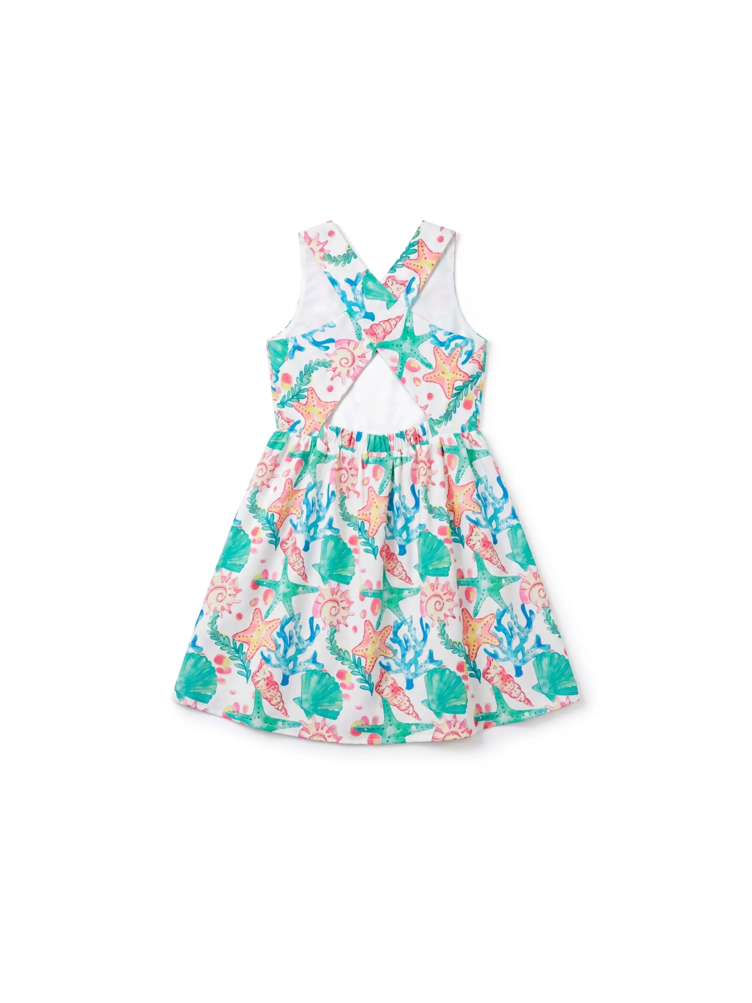 Ocean Vibes Toddler Girl Crossback Dress Green
