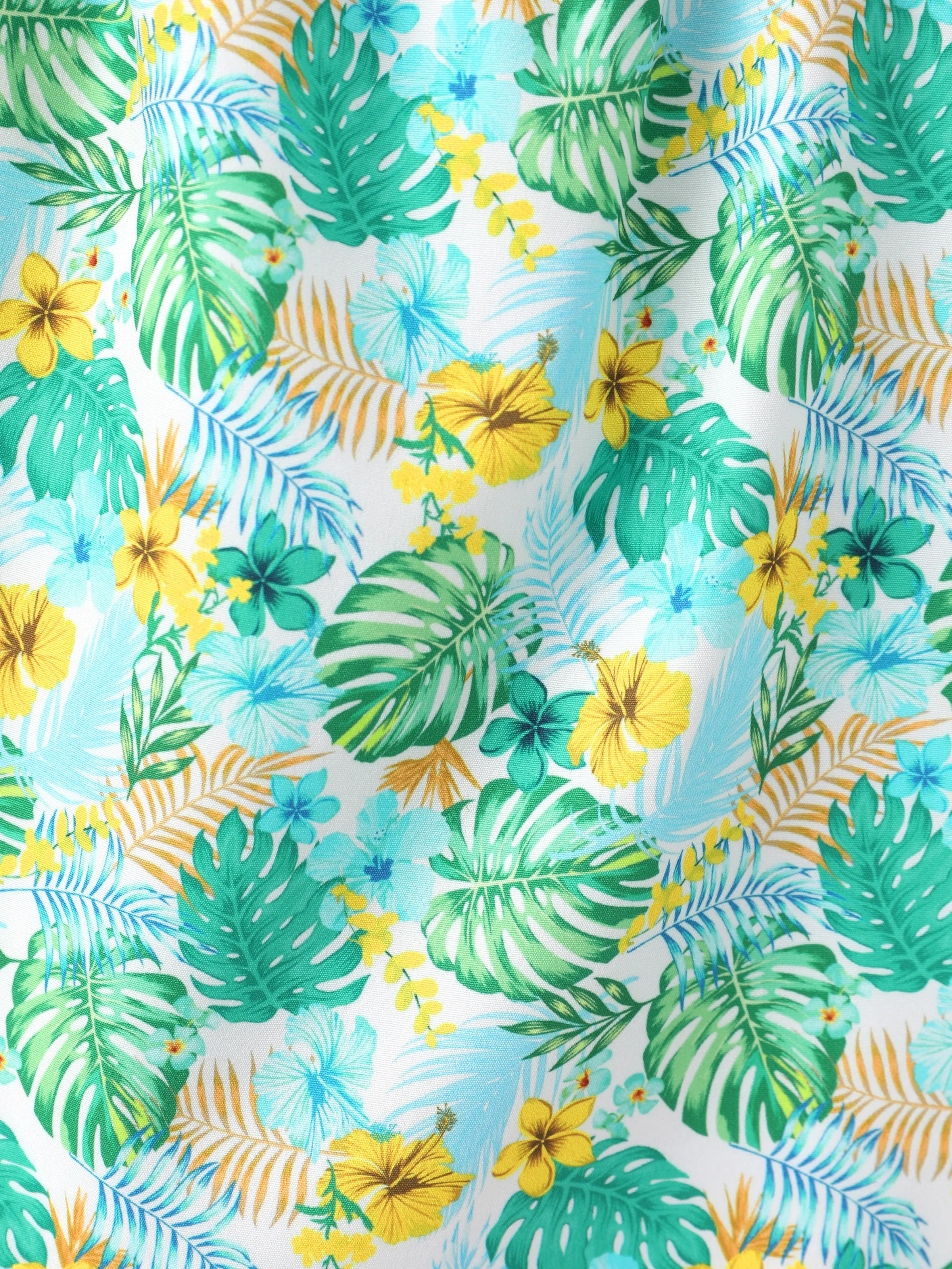 Ocean Vibes Baby Girl Tropical island Leaf Print Dress Green