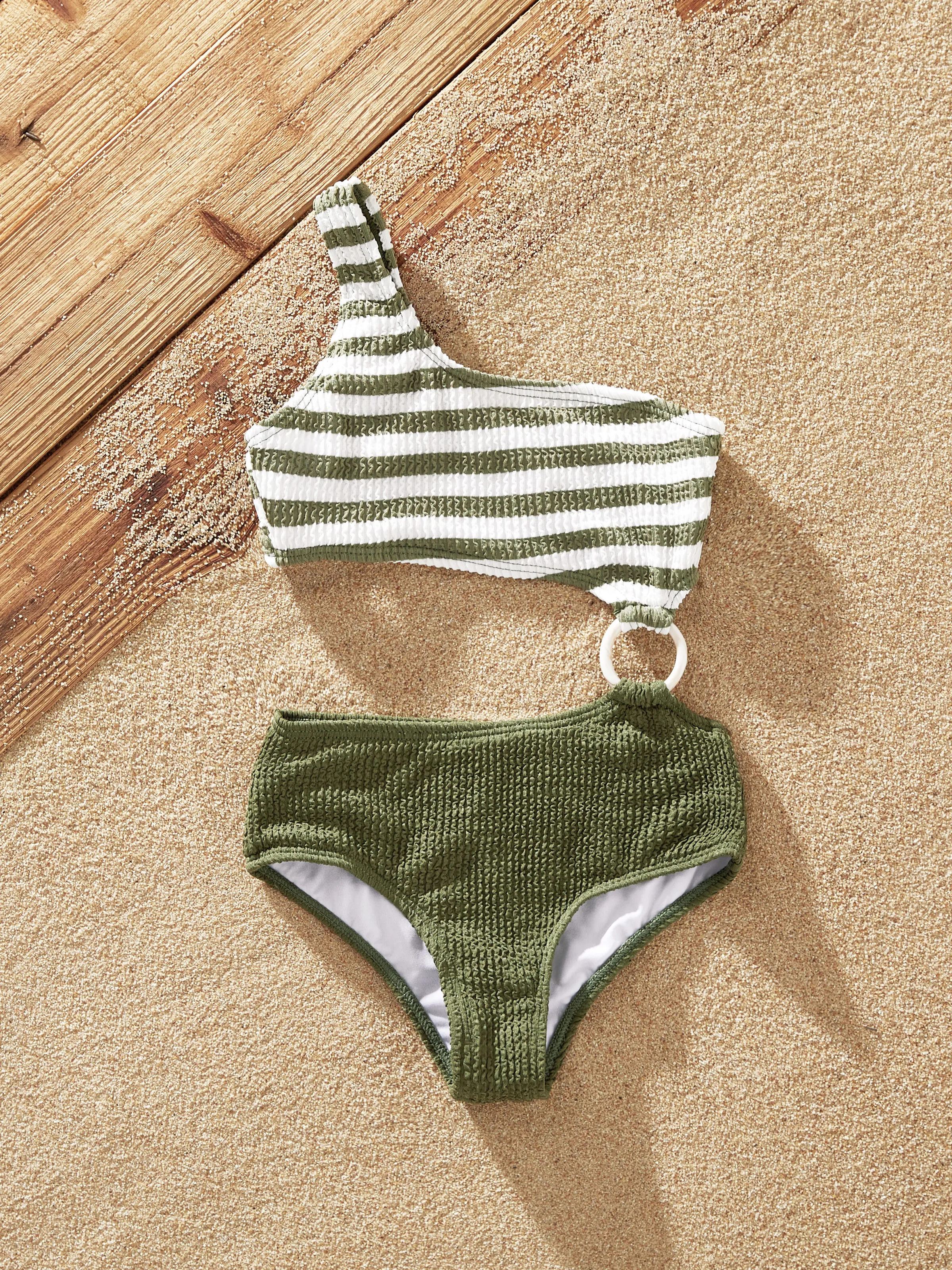 18826-toddler-girl-colorblock-stripe-one-piece-one-shoulder-swimsuit-army-green-1.webp Toddler Girl Colorblock Stripe One Piece One Shoulder Swimsuit Army green
