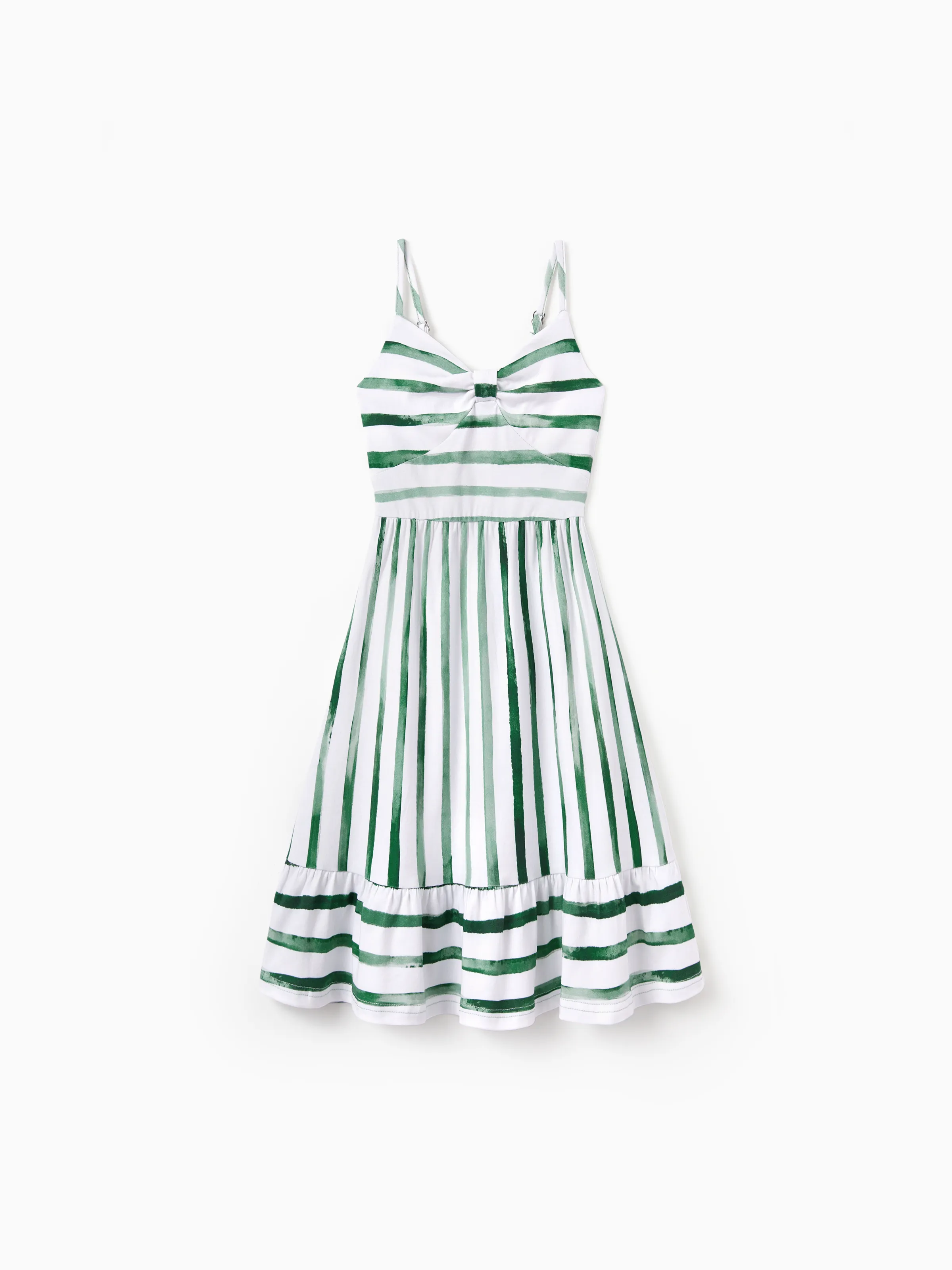 19252-toddler-kid-girl-cotton-green-striped-dress-perfect-for-summer-family-outings-photos-green-2.webp Toddler/Kid Girl Cotton Green Striped Dress, Perfect for Summer Family Outings & Photos Green
