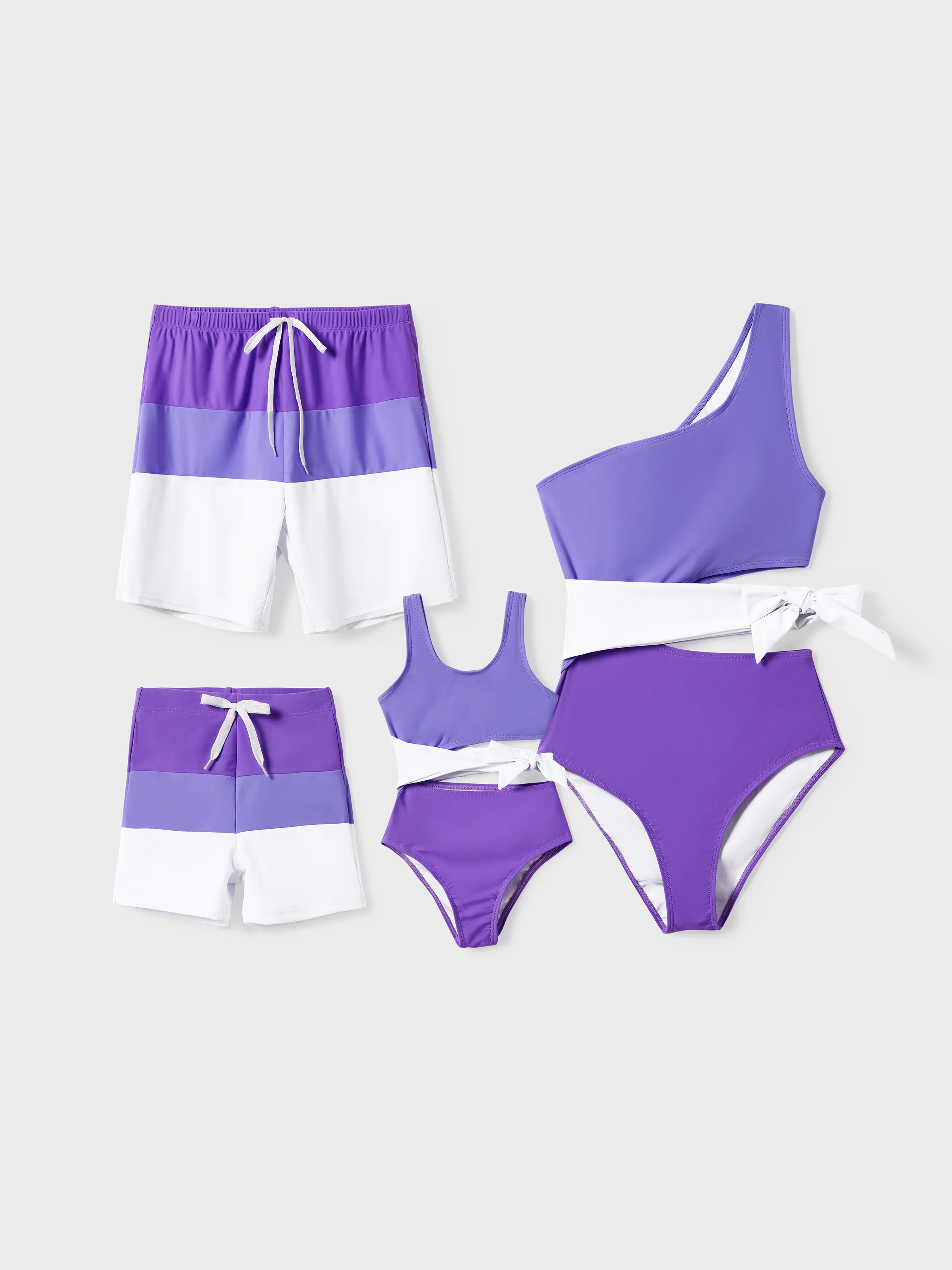 Toddler Girl Color-block Side Knot One-Piece Swimsuit (Quick-Dry) ColorBlock