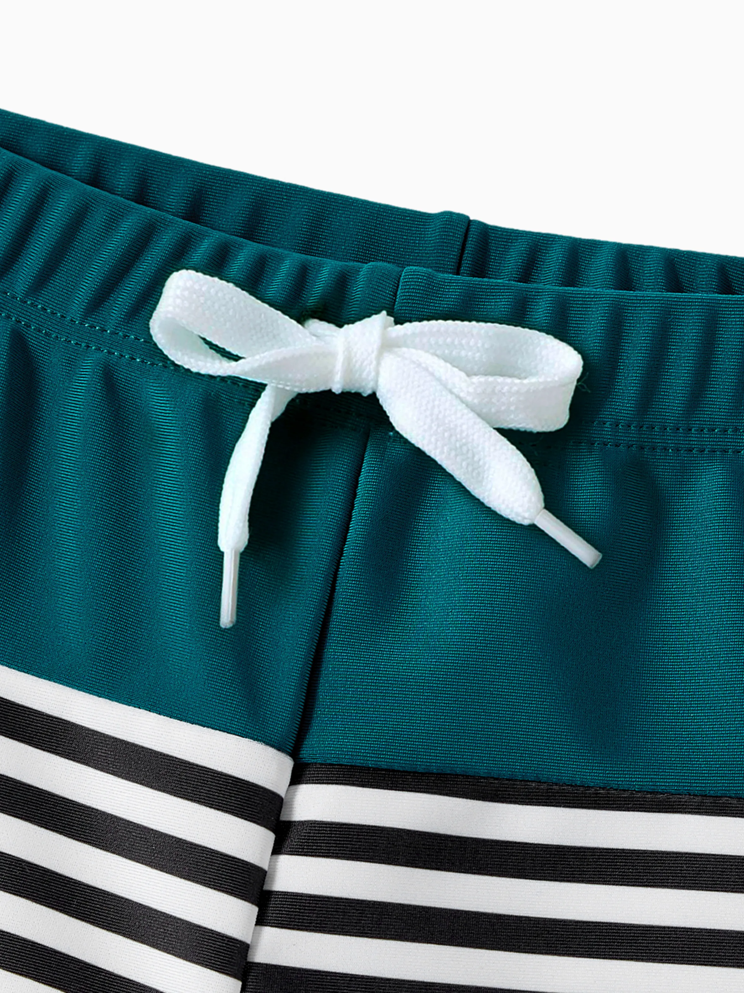 Toddler Boy Colorblock Striped Spliced Swim Trunks Shorts DeepTurquoise