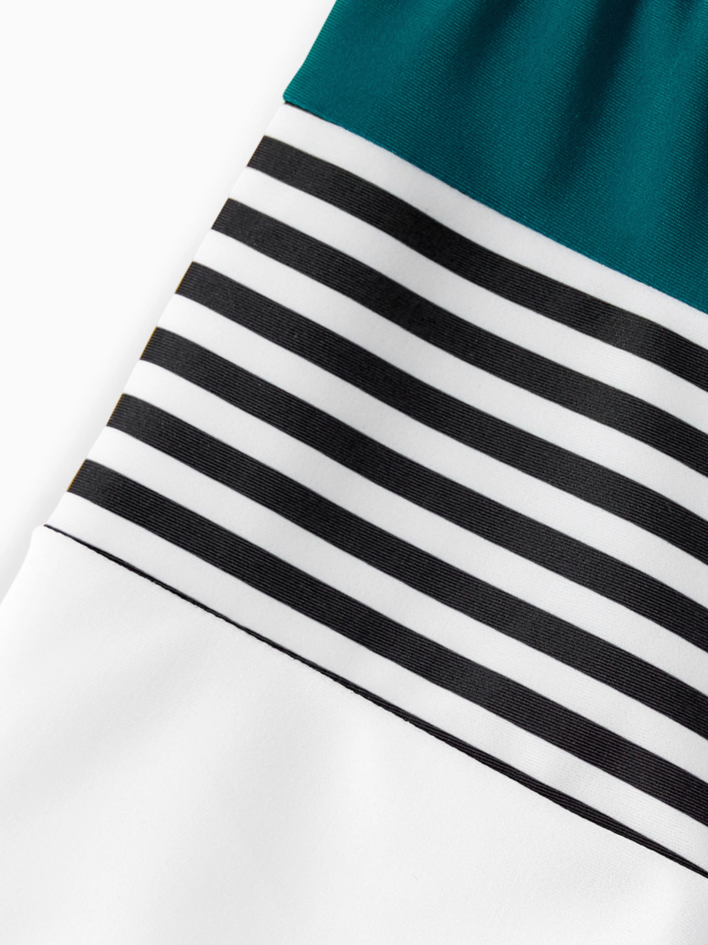 Toddler Boy Colorblock Striped Spliced Swim Trunks Shorts DeepTurquoise