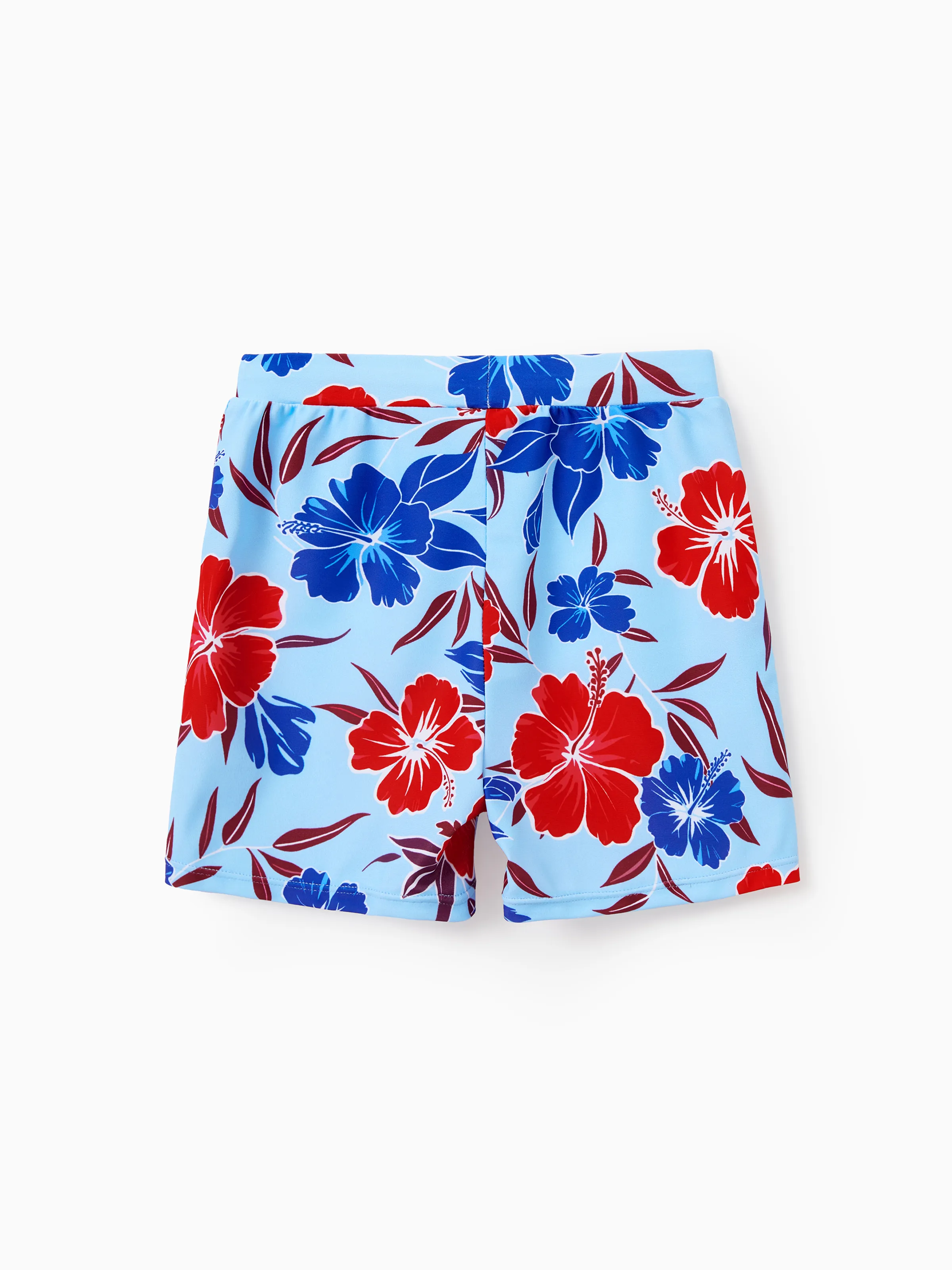 Toddler Boy Swimwear Floral Swim Trunks Set for Boys, Perfect for Summer Beach Days & Pool Parties Red