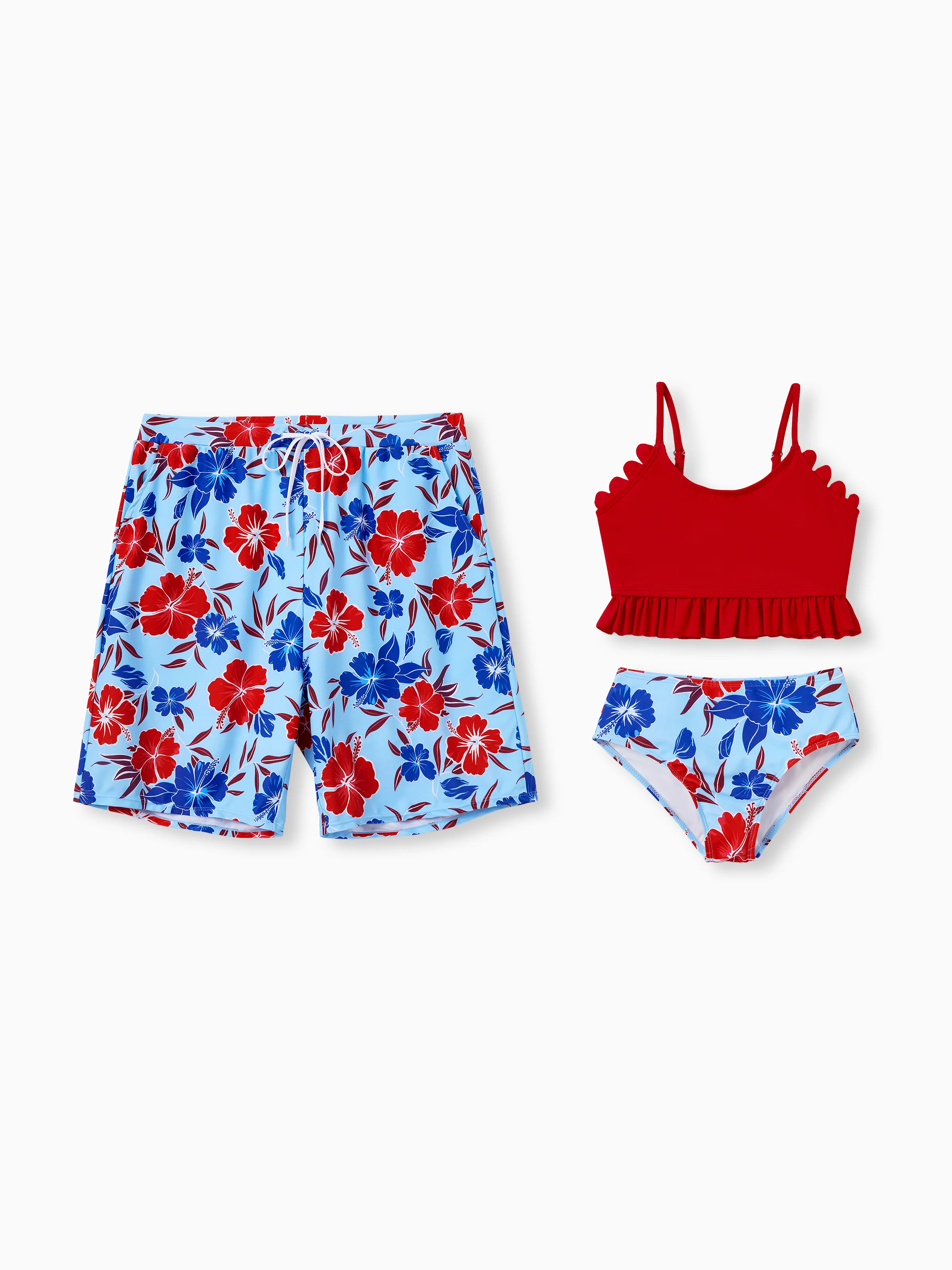 22853-daddy-daughter-swimwear-floral-print-bikini-swim-trunks-set-for-mom-dad-kids-perfect-for-summer-beach-days-pool-parties-red-1.webp Daddy & Daughter Swimwear Floral Print Bikini & Swim Trunks Set for Mom, Dad, & Kids, Perfect for Summer Beach Days & Pool Parties Red