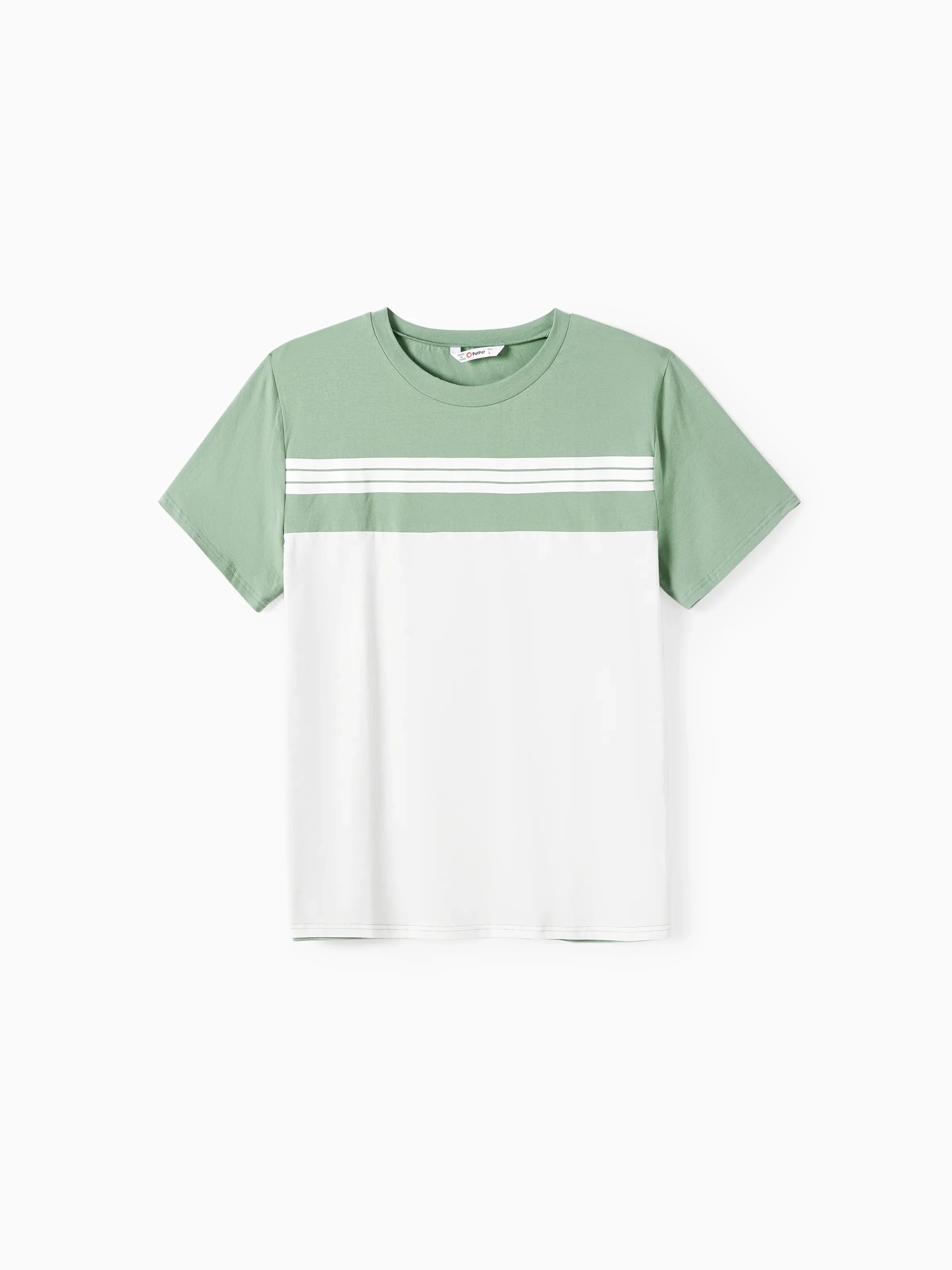 Daddy & Son Elegant Broken Flower Matching T-Shirt Outfits for Family, Medium Thickness Green