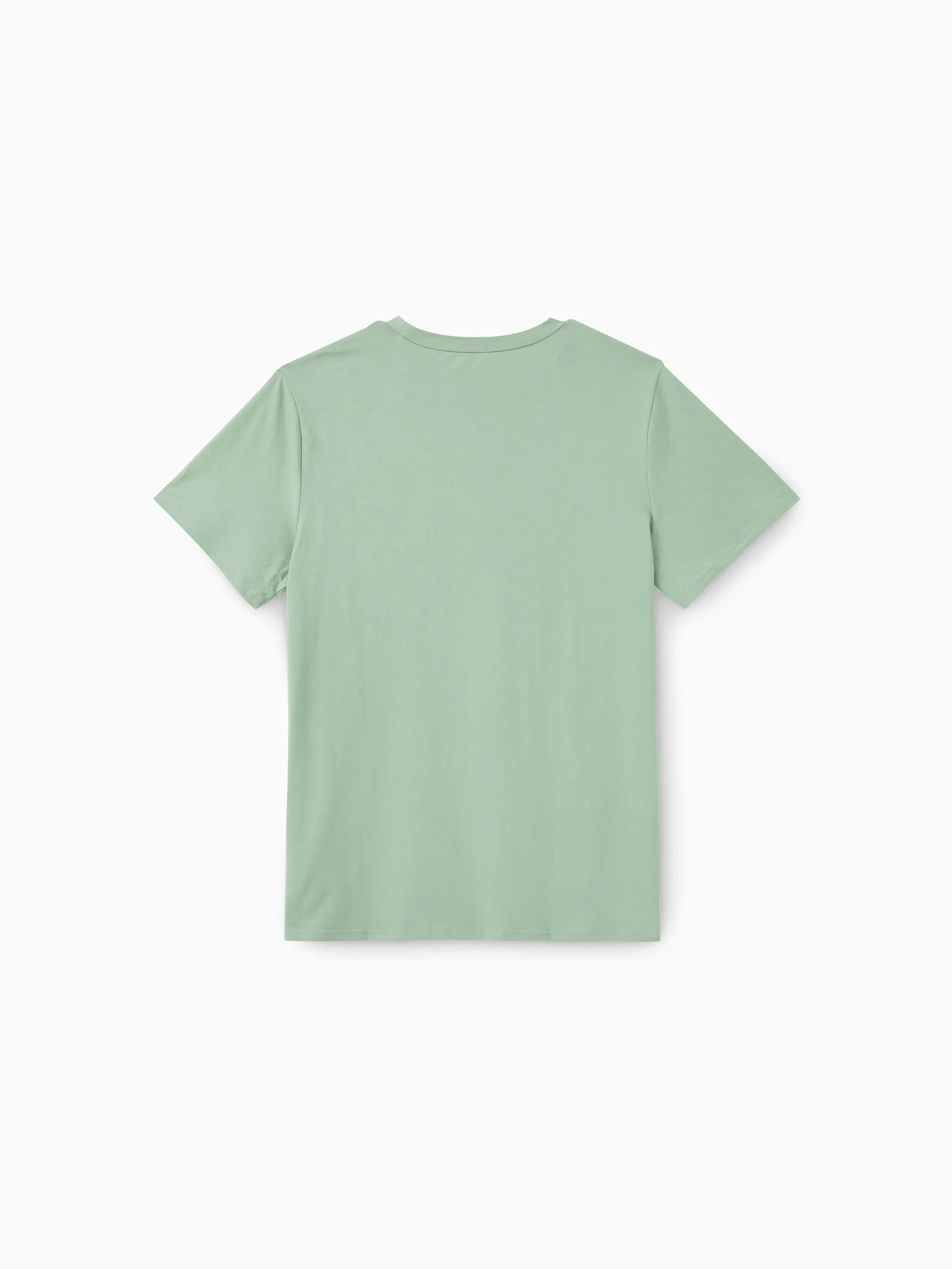 Daddy & Son Elegant Broken Flower Matching T-Shirt Outfits for Family, Medium Thickness Green