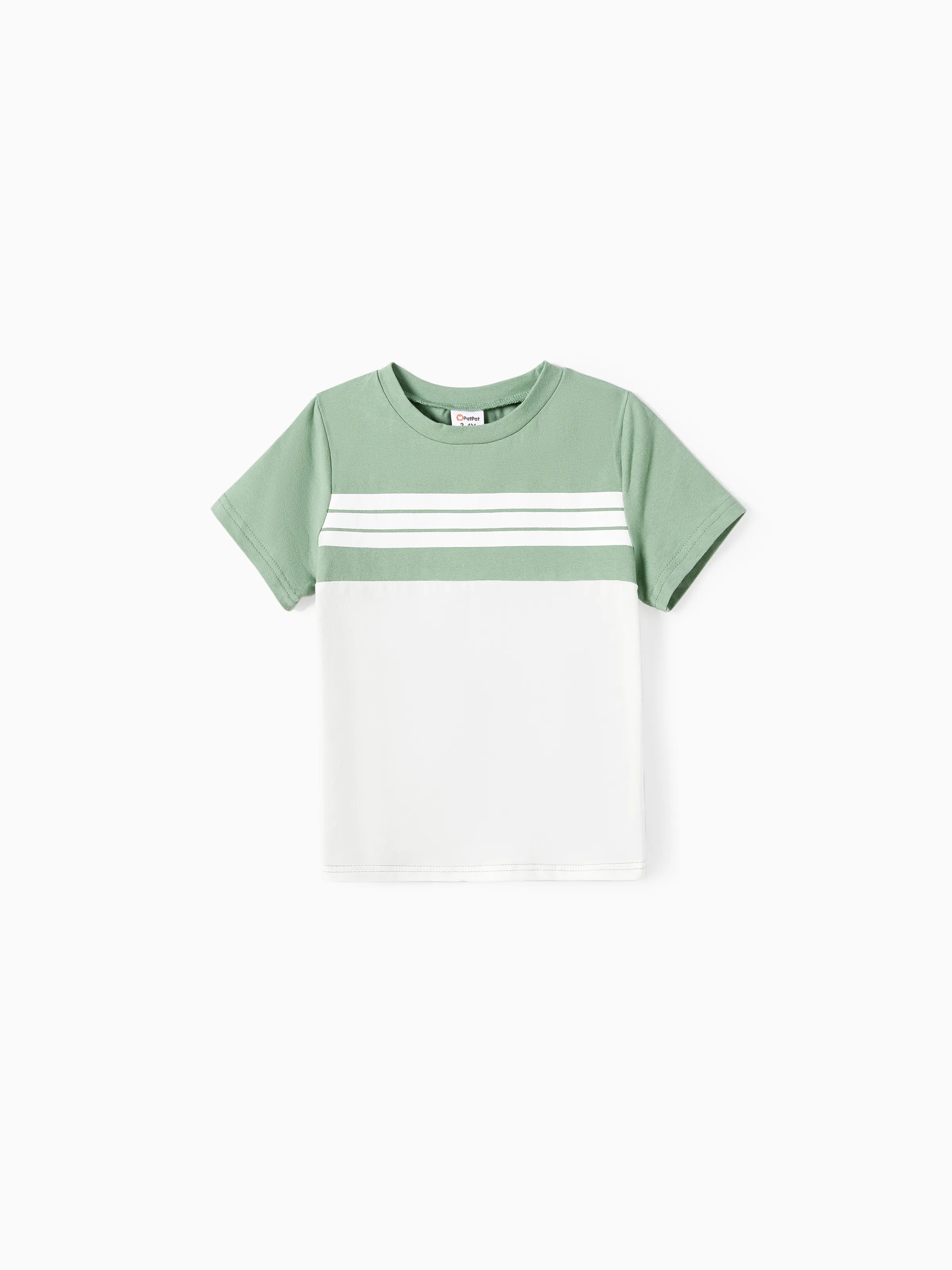 Daddy & Son Elegant Broken Flower Matching T-Shirt Outfits for Family, Medium Thickness Green