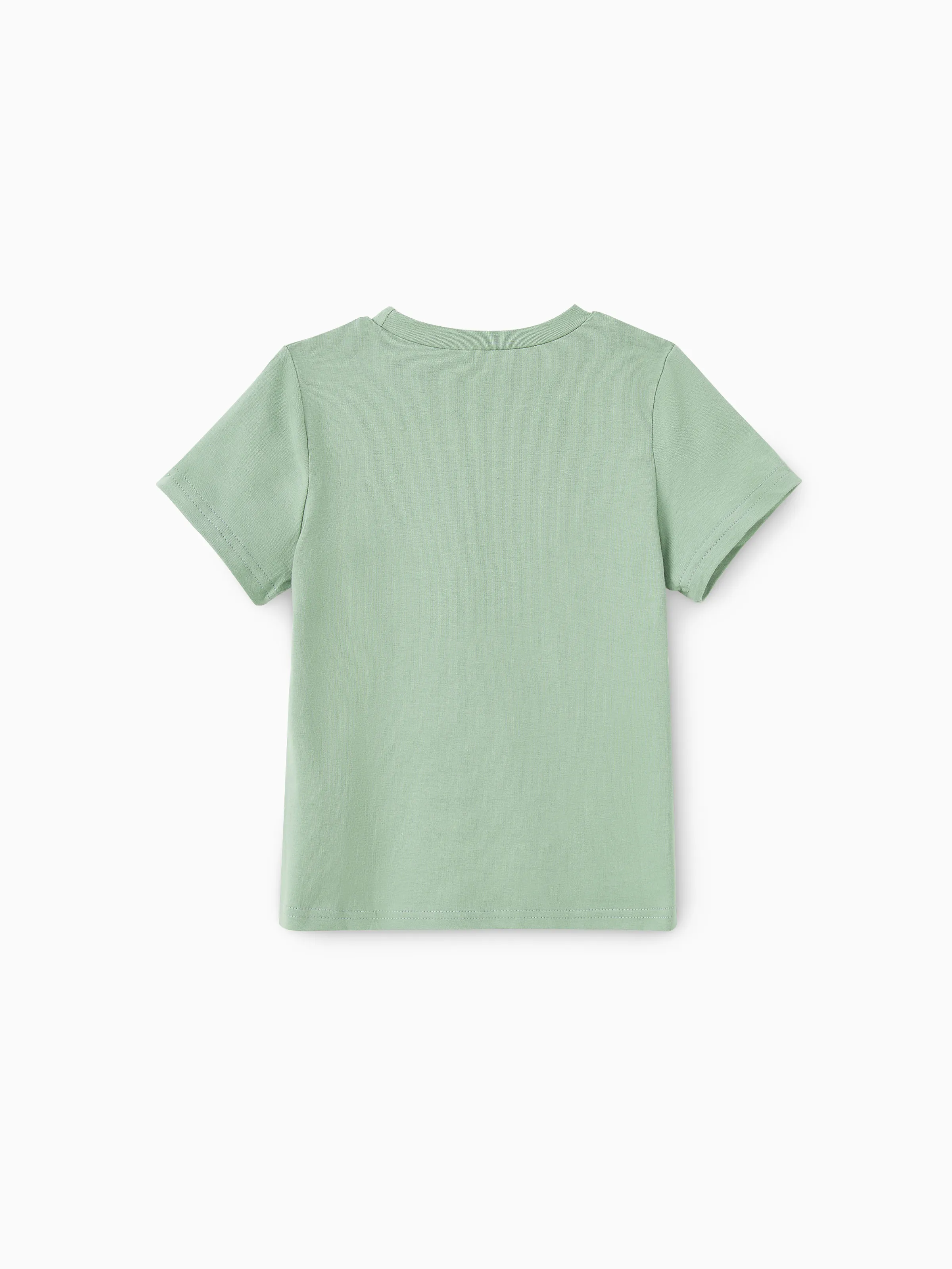 Daddy & Son Elegant Broken Flower Matching T-Shirt Outfits for Family, Medium Thickness Green