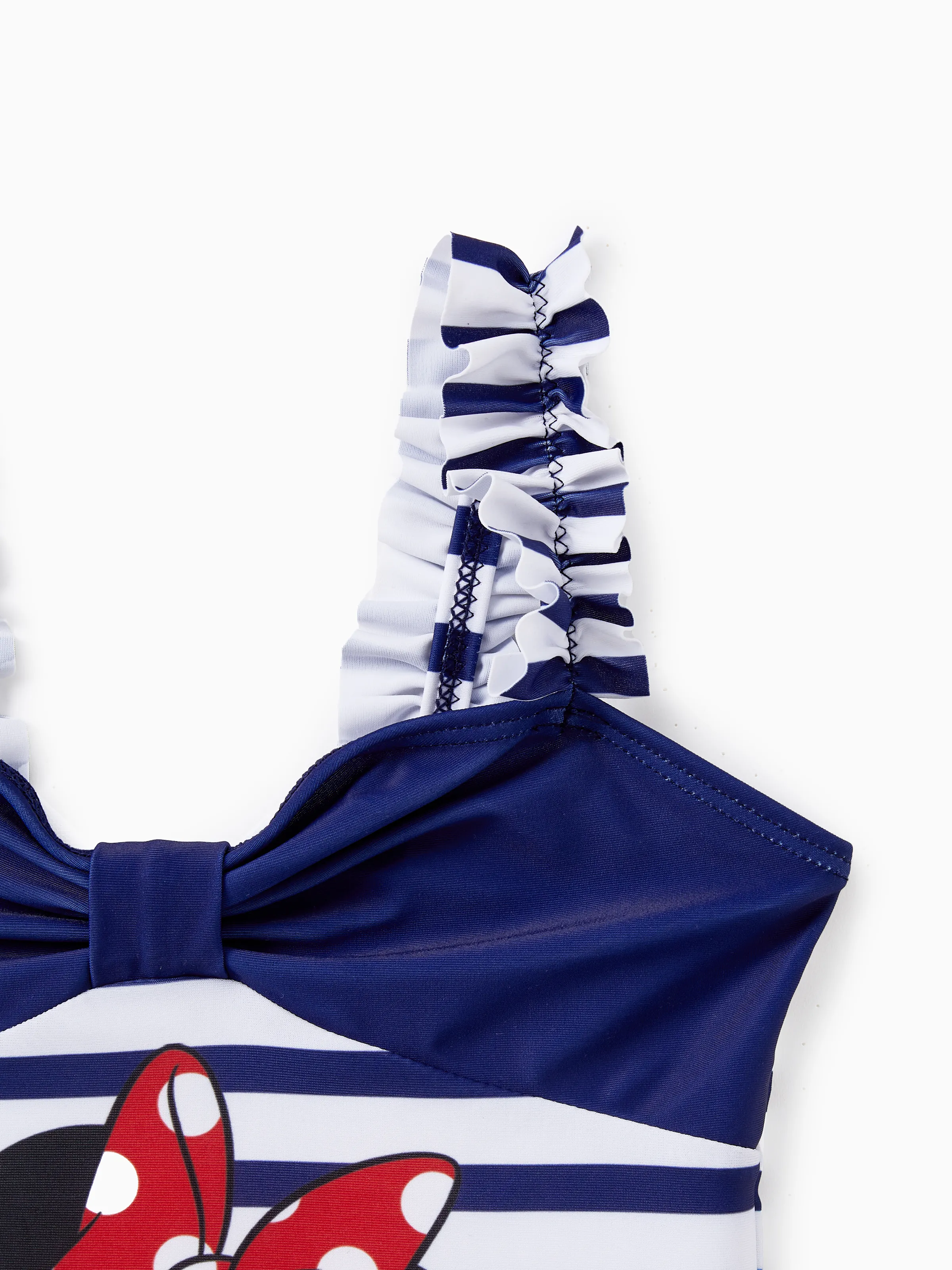 Toddler Girl Disney Mickey and Friends Sibling Set Boys/Girls Character Stripped Swimsuit Dark Blue