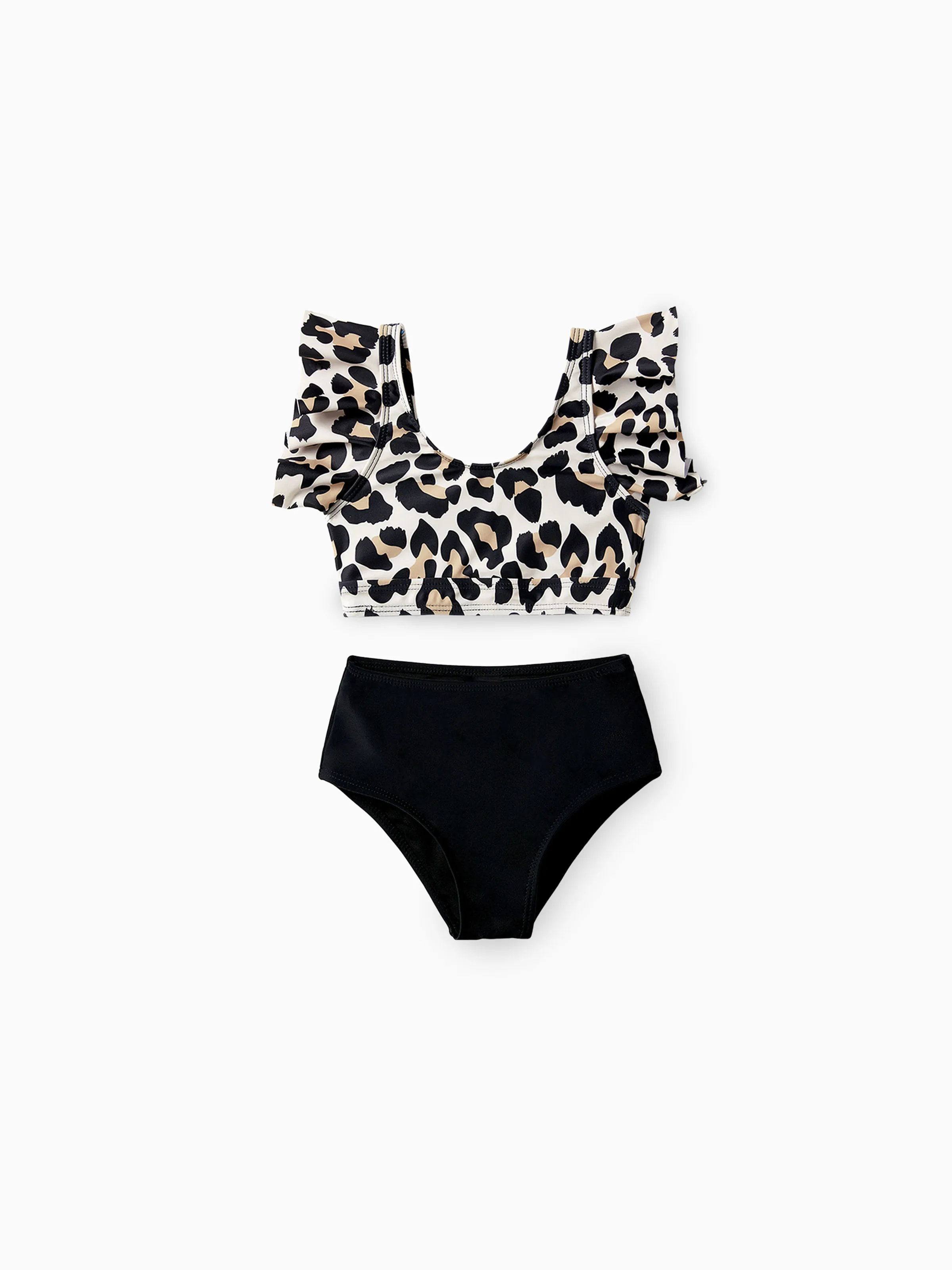 26621-toddler-girl-leopard-pattern-drawstring-ruffle-neck-two-piece-bikini-skirt-black-1.webp Toddler Girl Leopard Pattern Drawstring Ruffle Neck Two-Piece Bikini Skirt Black