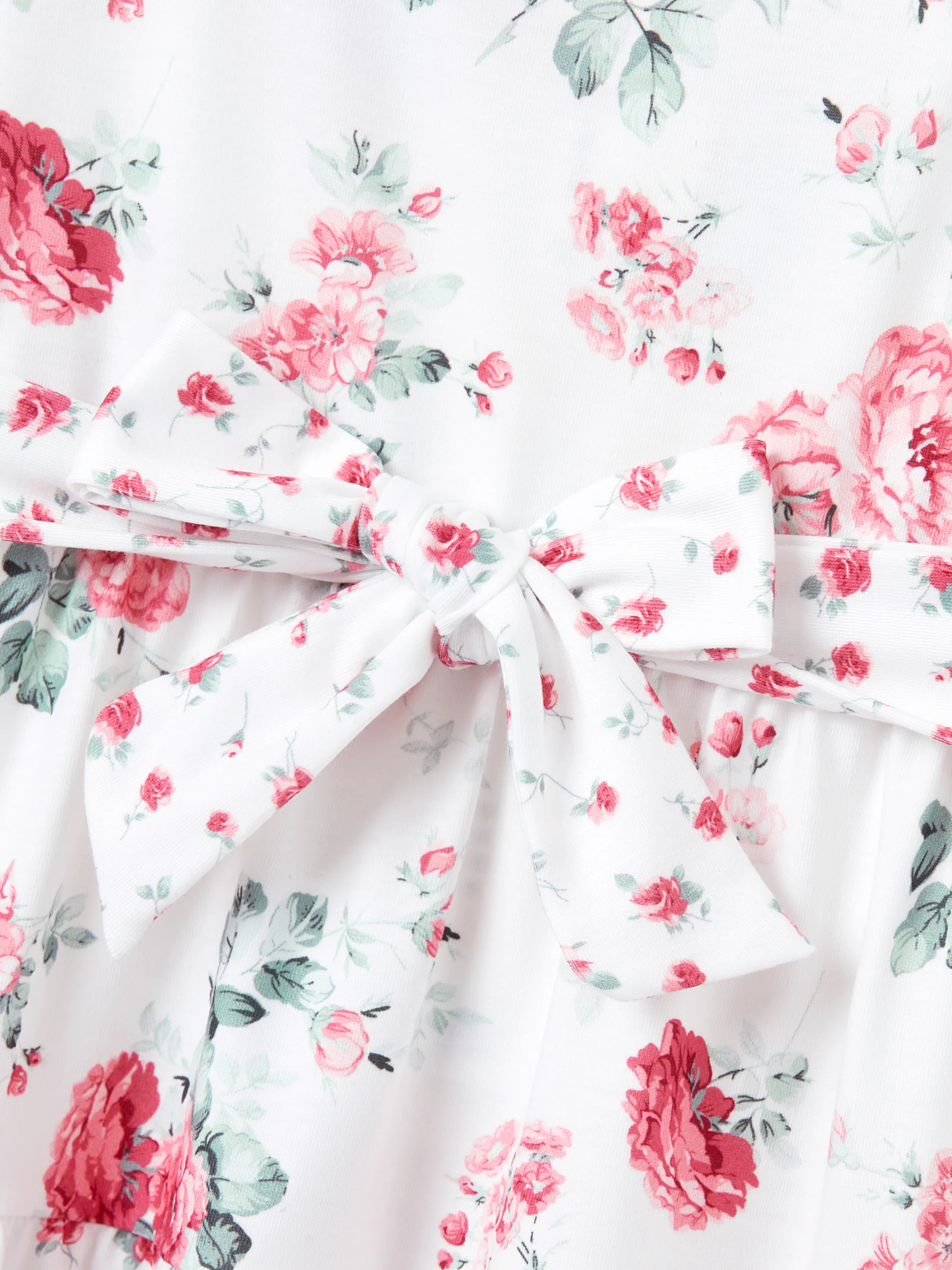 Toddler/Kid Girl Flower Print Hollow out Knot Dress  Pink
