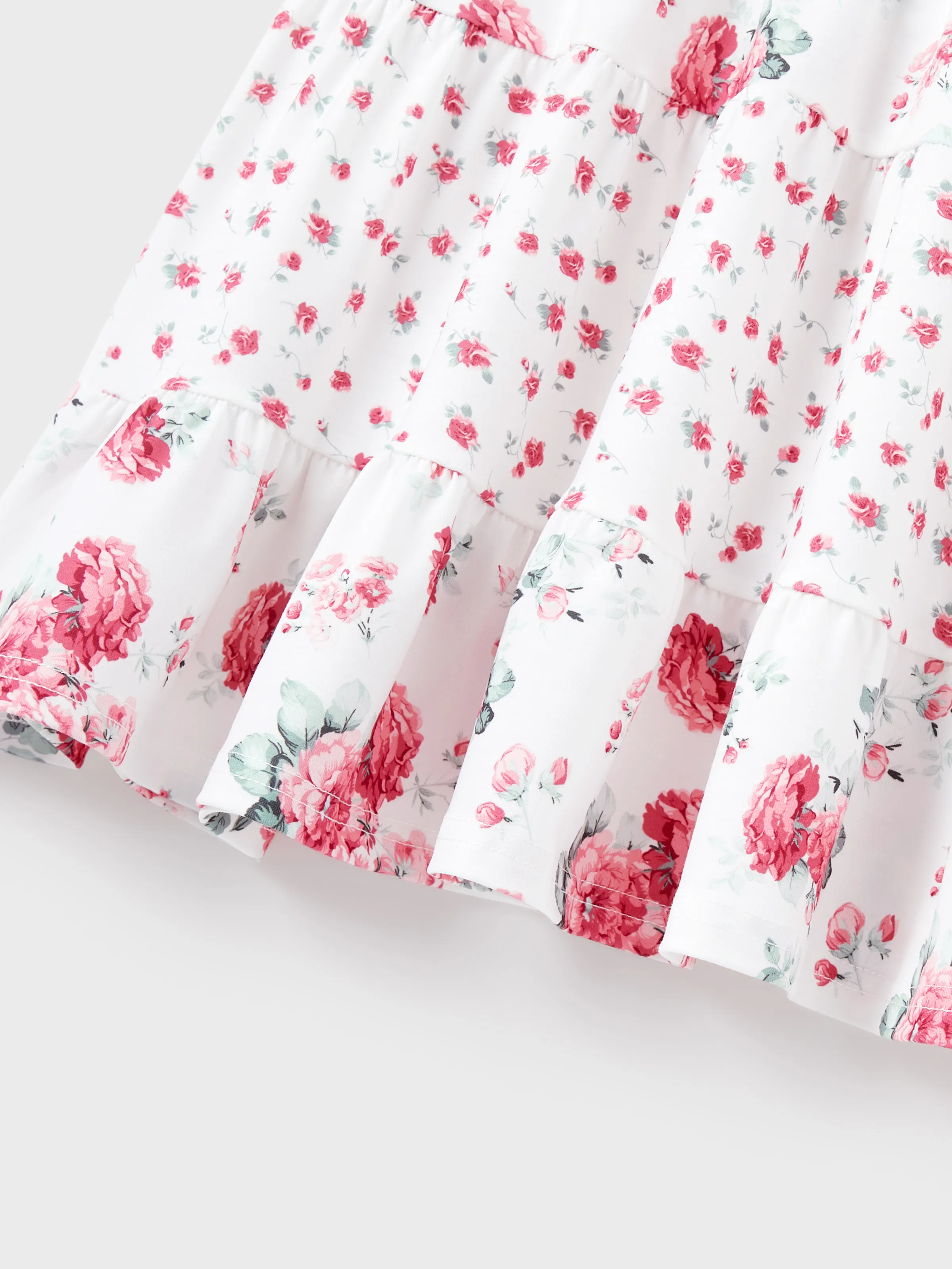 Toddler/Kid Girl Flower Print Hollow out Knot Dress  Pink