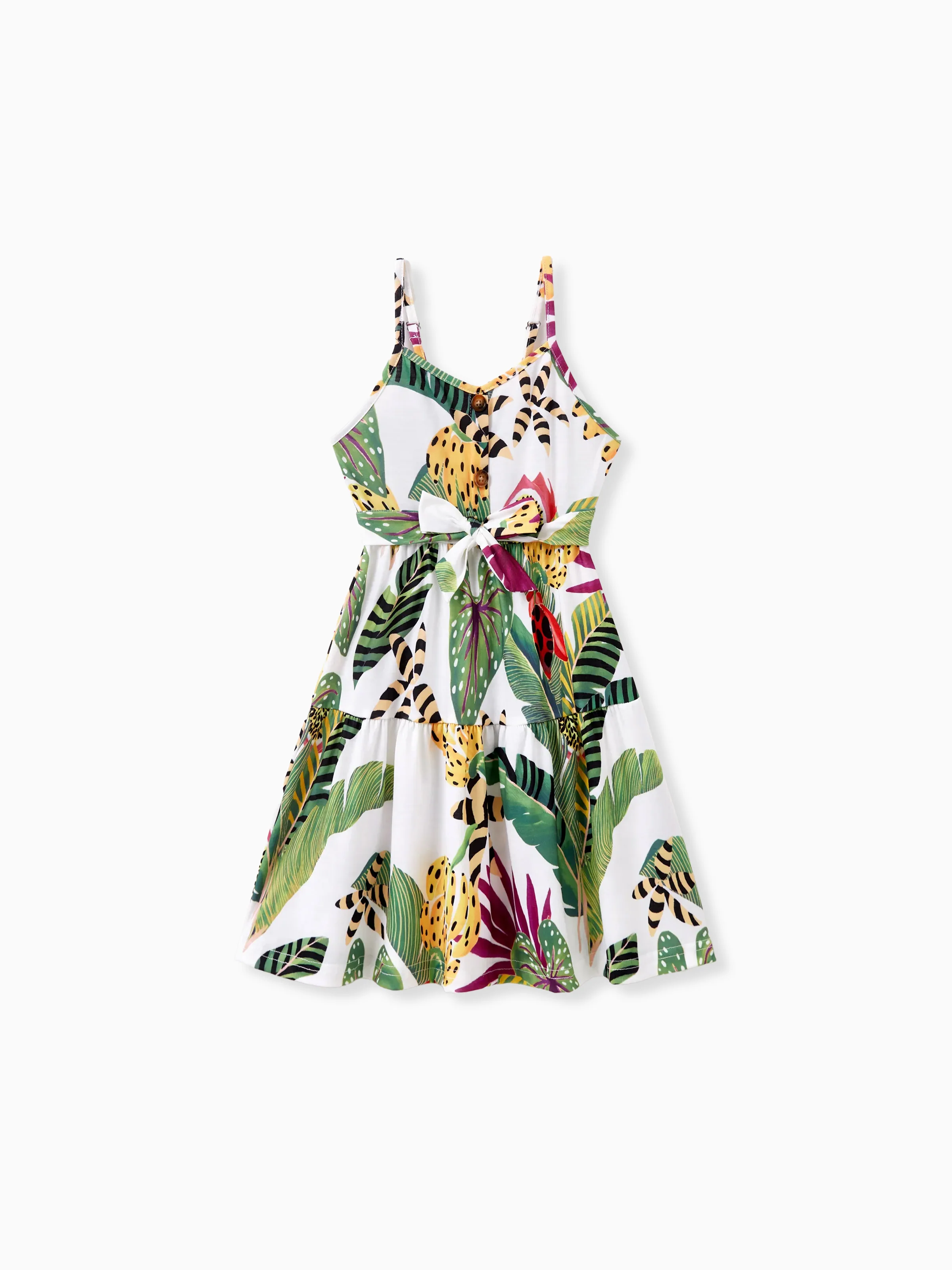 26931-toddler-kid-girl-tropical-floral-print-camisole-knot-dress-multi-color-1.webp Toddler/Kid Girl Tropical Floral Print Camisole Knot Dress Multi-color