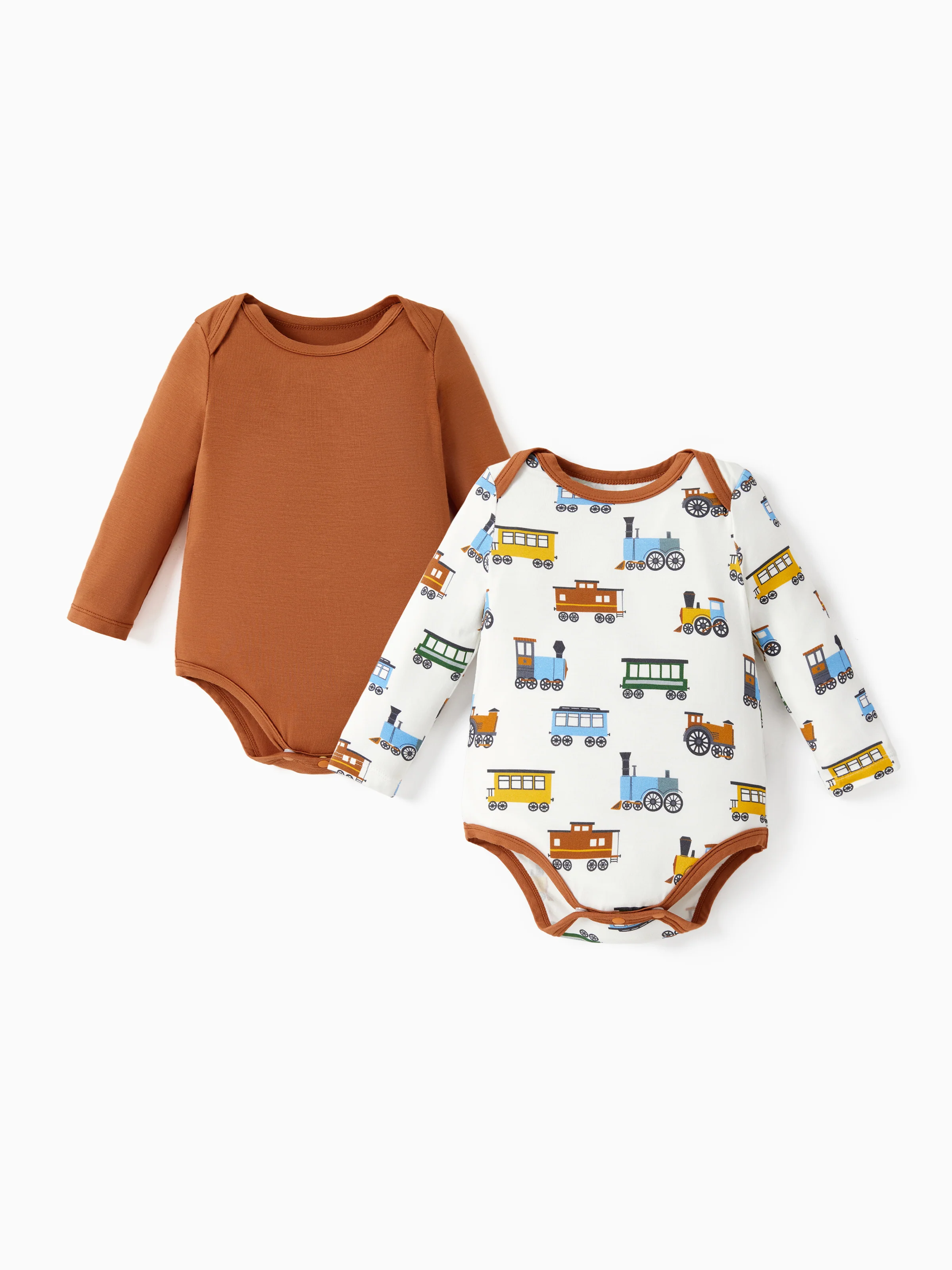 27339-bamboo-baby-bodysuits-2-piece-flora-long-sleeve-rompers-for-baby-girls-infant-brown-1.webp Bamboo Baby Bodysuits 2-piece Flora Long Sleeve Rompers for Baby Girls Infant Brown