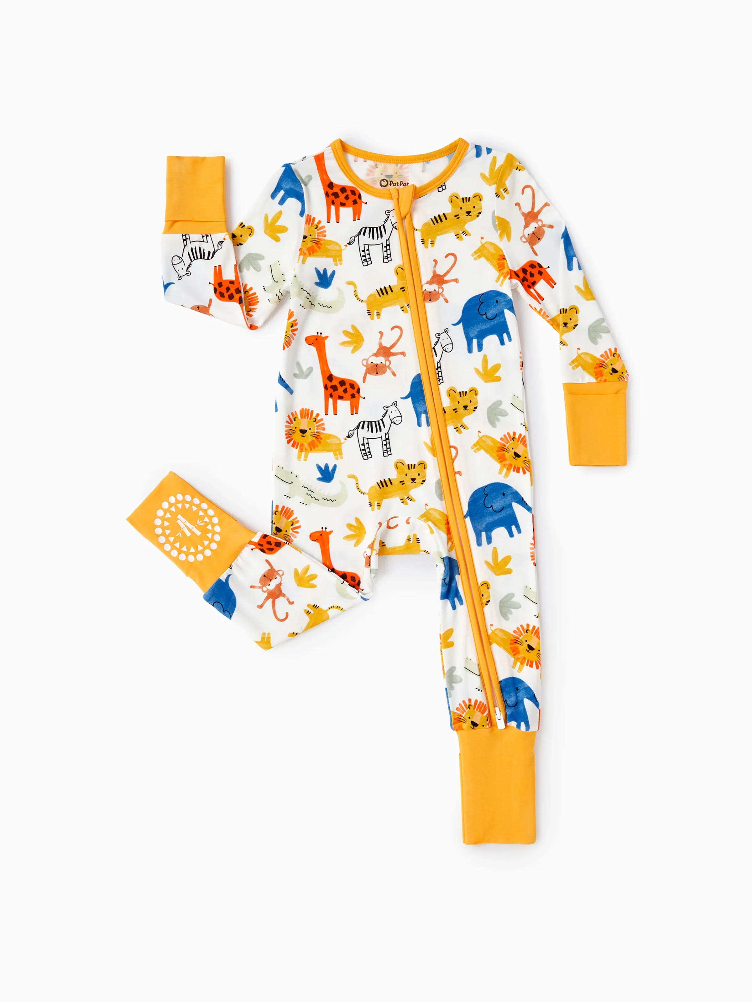 27510-bamboo-baby-boy-girl-cartoon-printed-2-way-zip-onesies-anti-slip-long-sleeve-footie-yellow-1.webp Bamboo Baby Boy/Girl Cartoon Printed 2-Way Zip Onesies Anti Slip Long-sleeve Footie Yellow